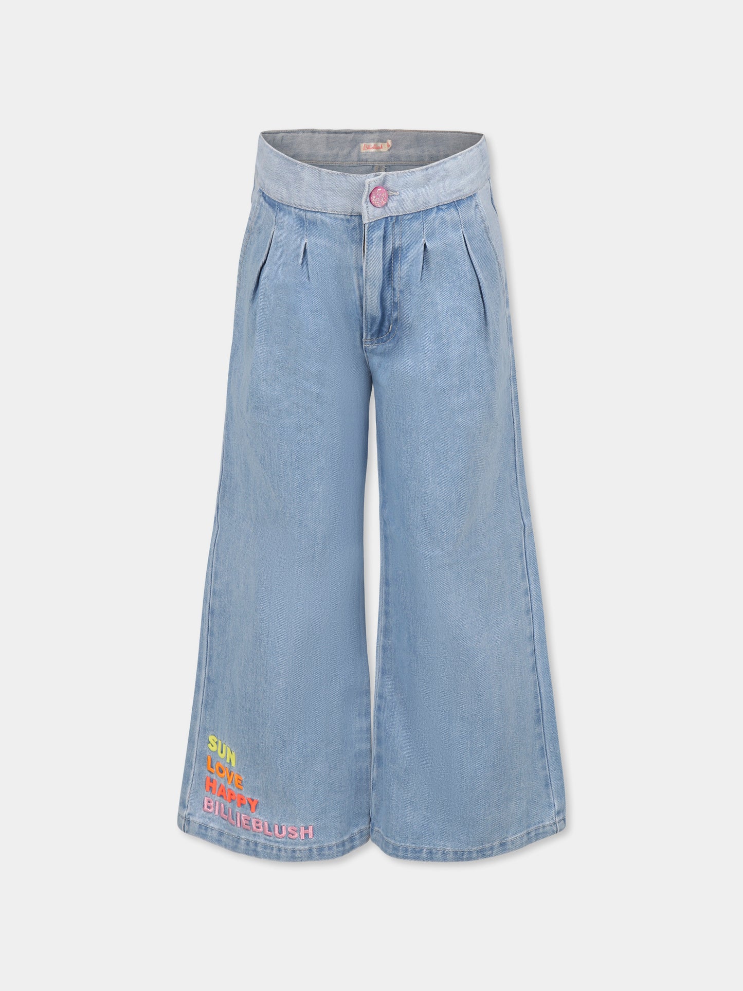 Jeans denim per bambina con scritte,Billieblush,U20848 Z18