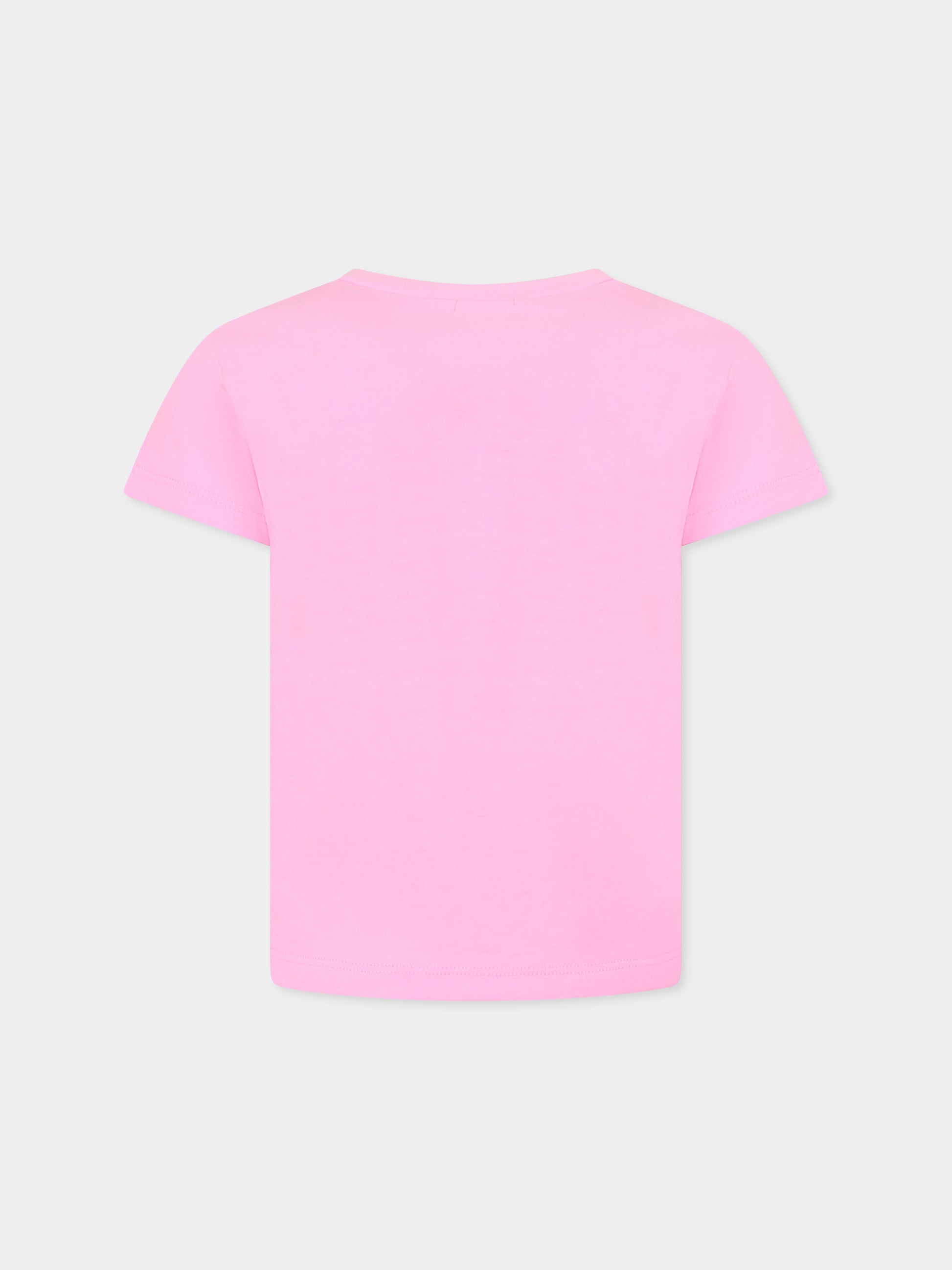 T-shirt rosa per bambina con scritta,Billieblush,U20926 462