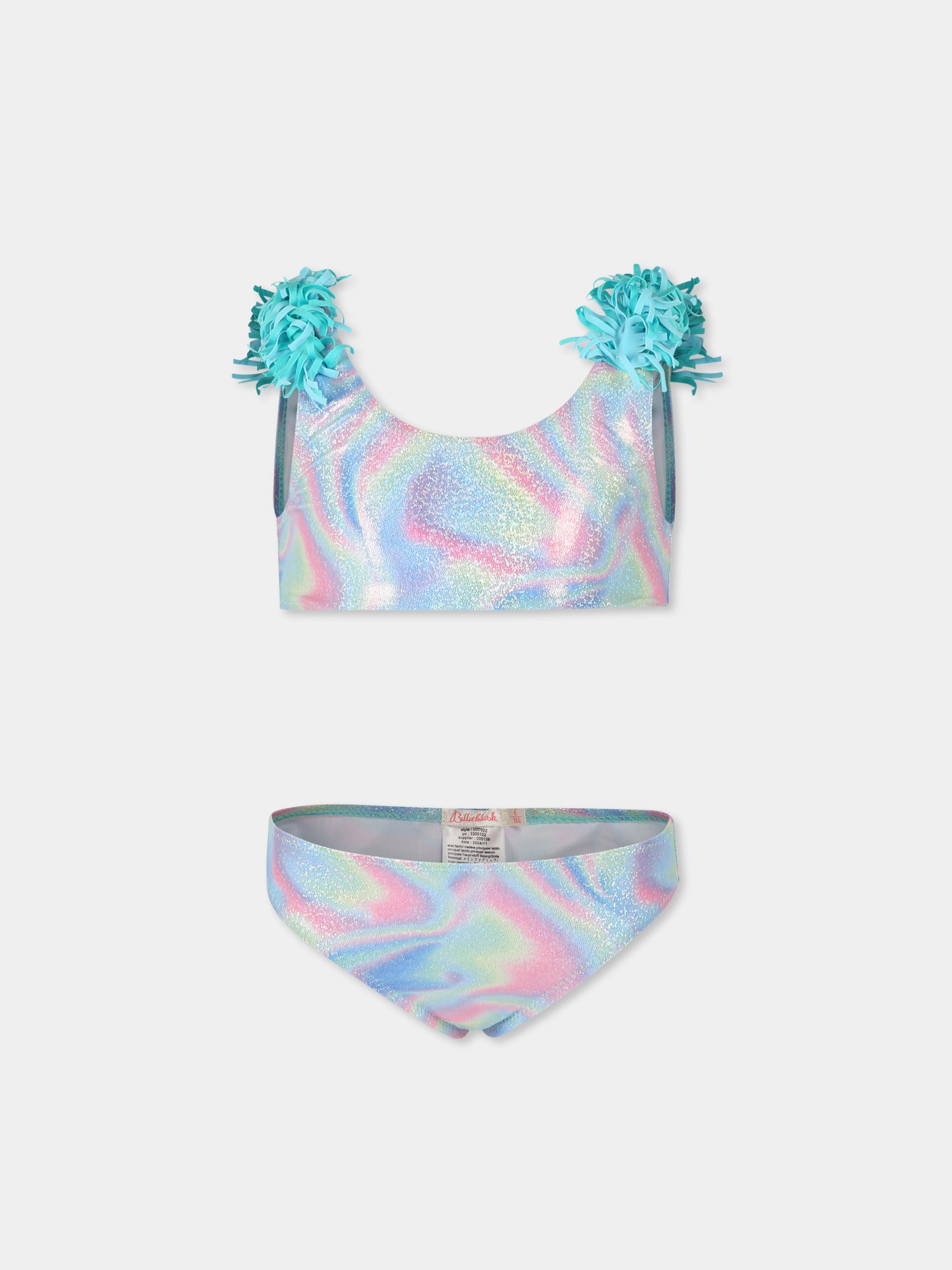 Multicolor bikini for girl with fringes