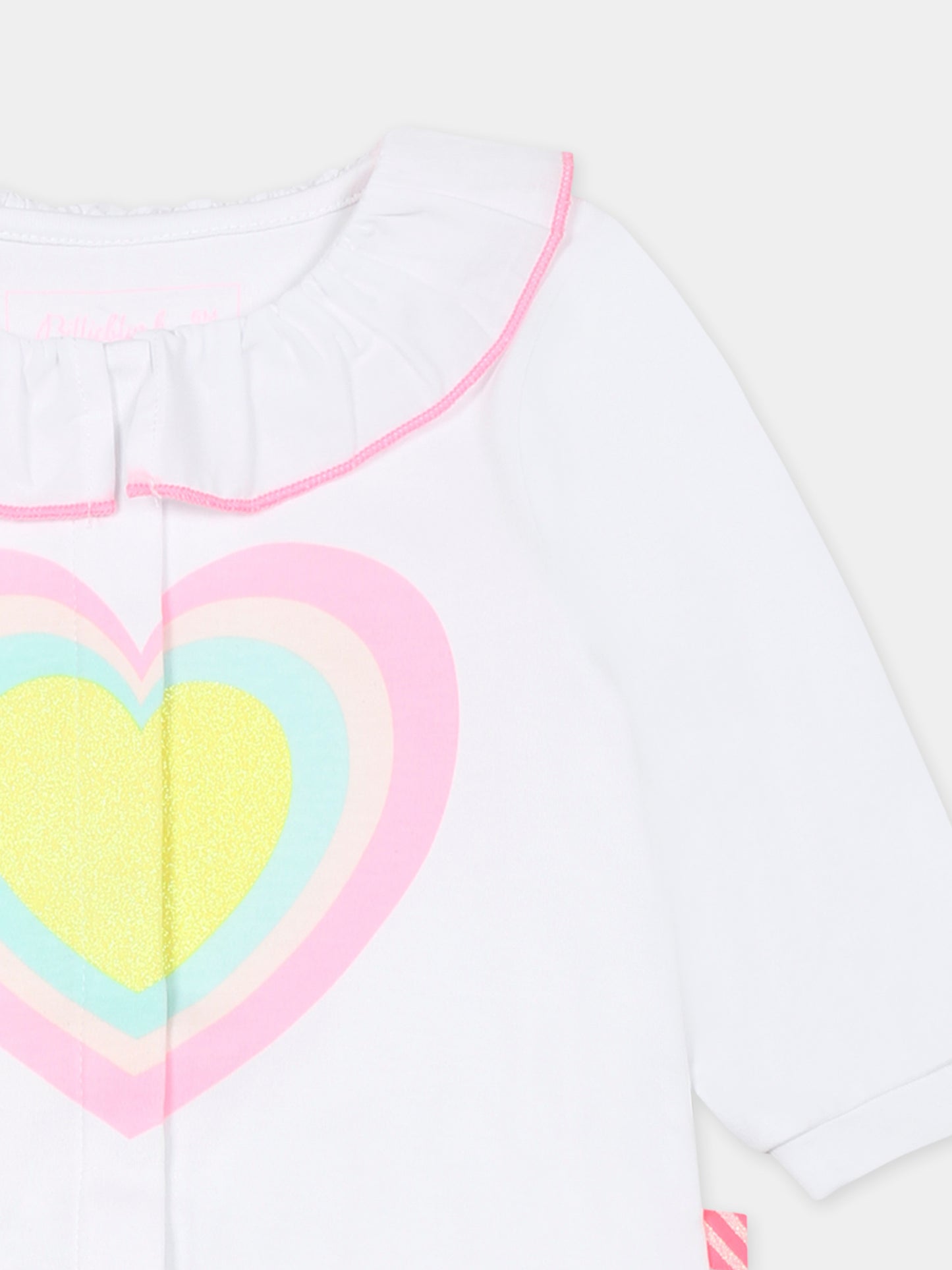 Tutina bianca per neonata con cuore,Billieblush,U21002 10P