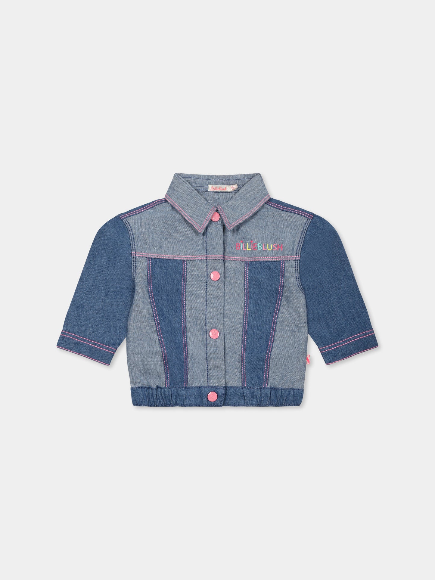 Giubbotto di jeans denim per neonata con logo,Billieblush,U20839 Z10