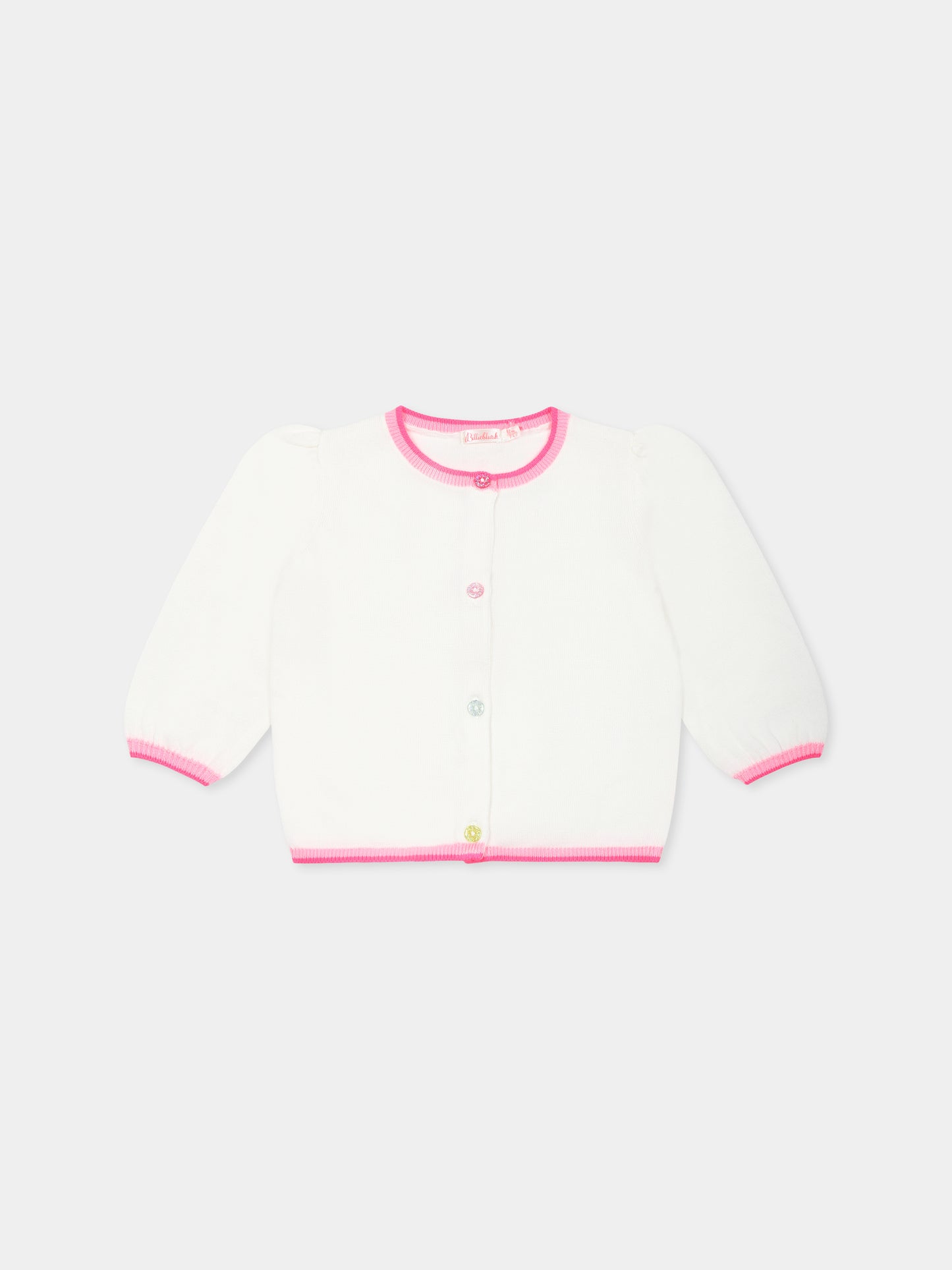 Cardigan avorio per neonata con cuore,Billieblush,U20827 121