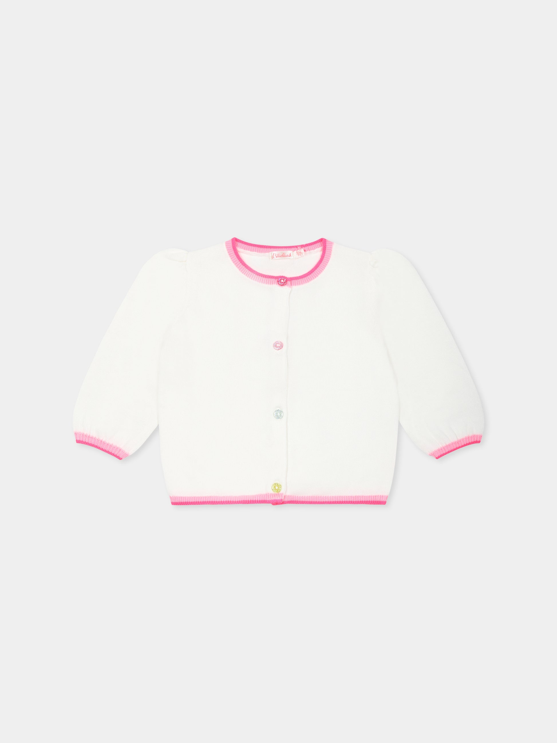 Cardigan avorio per neonata con cuore,Billieblush,U20827 121