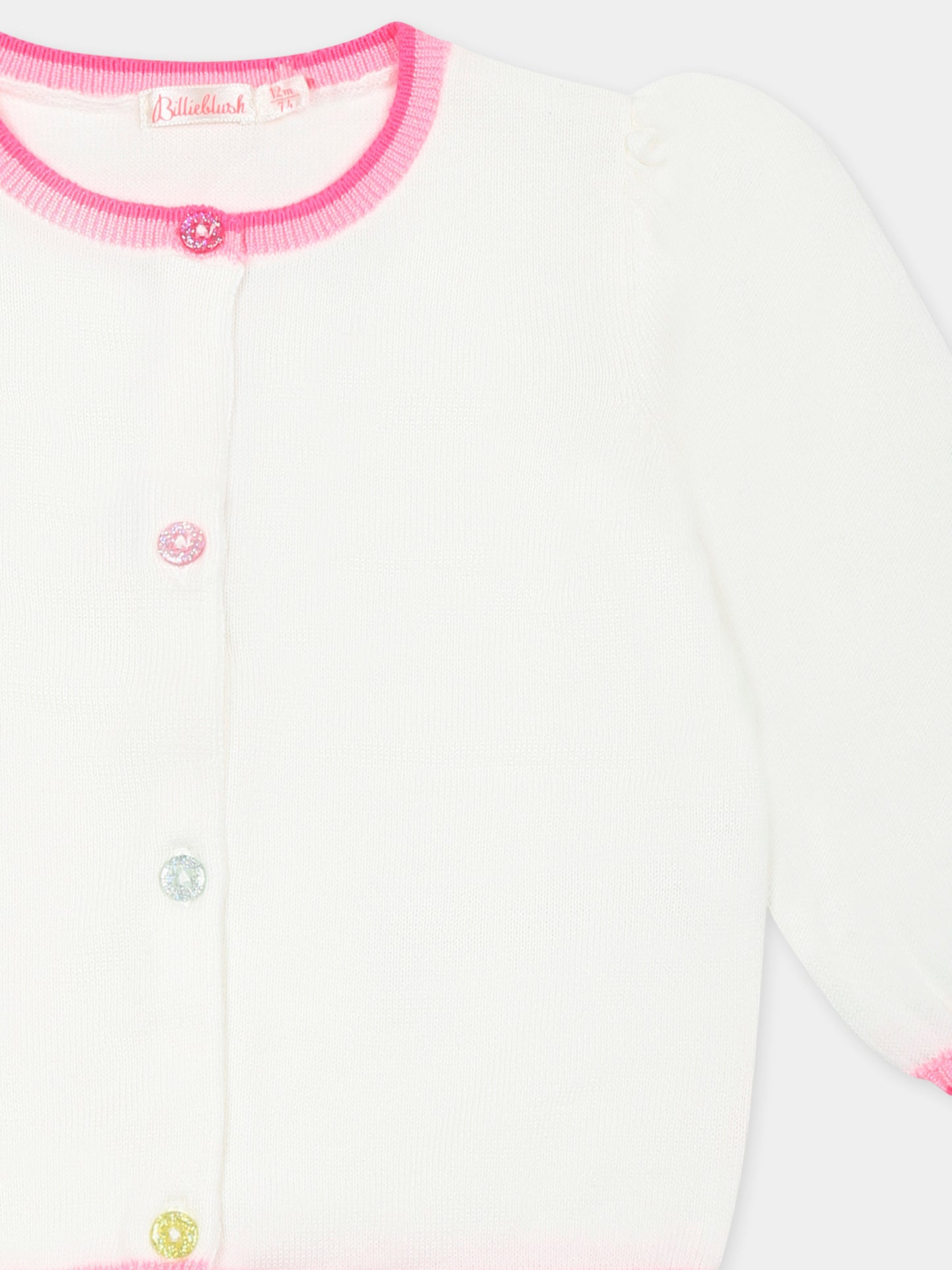 Cardigan avorio per neonata con cuore,Billieblush,U20827 121