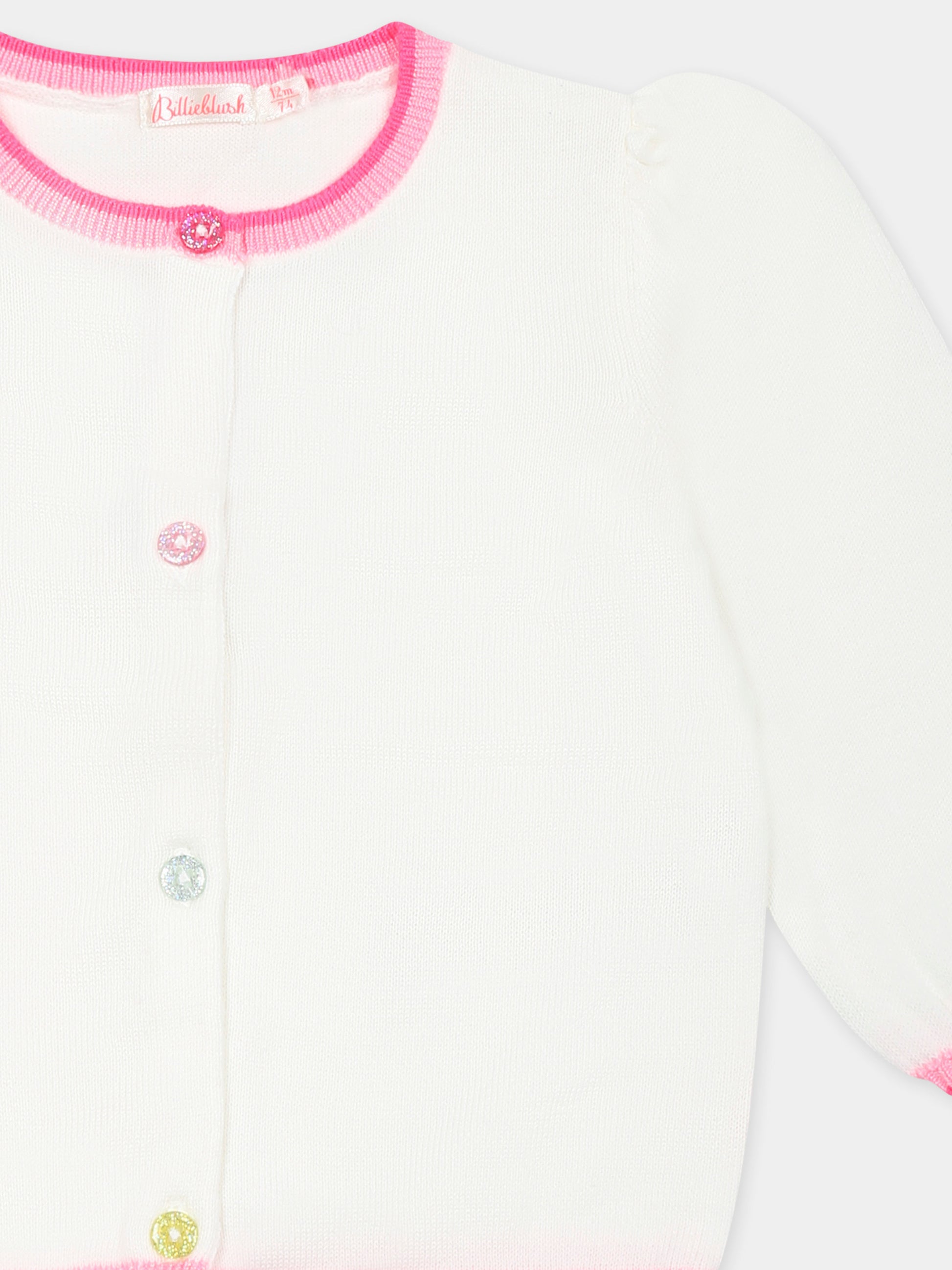 Cardigan avorio per neonata con cuore,Billieblush,U20827 121