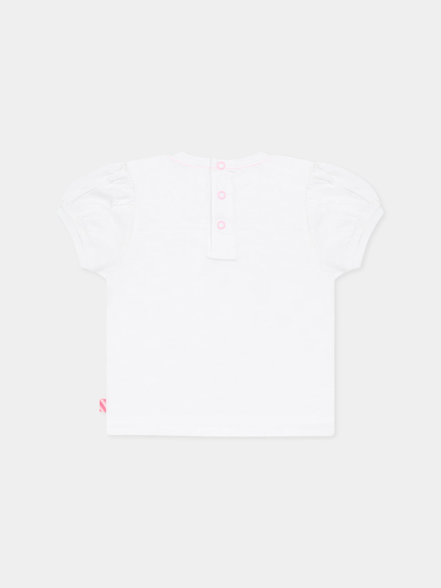 T-shirt bianca per neonata con stampa fragola,Billieblush,U20826 10P