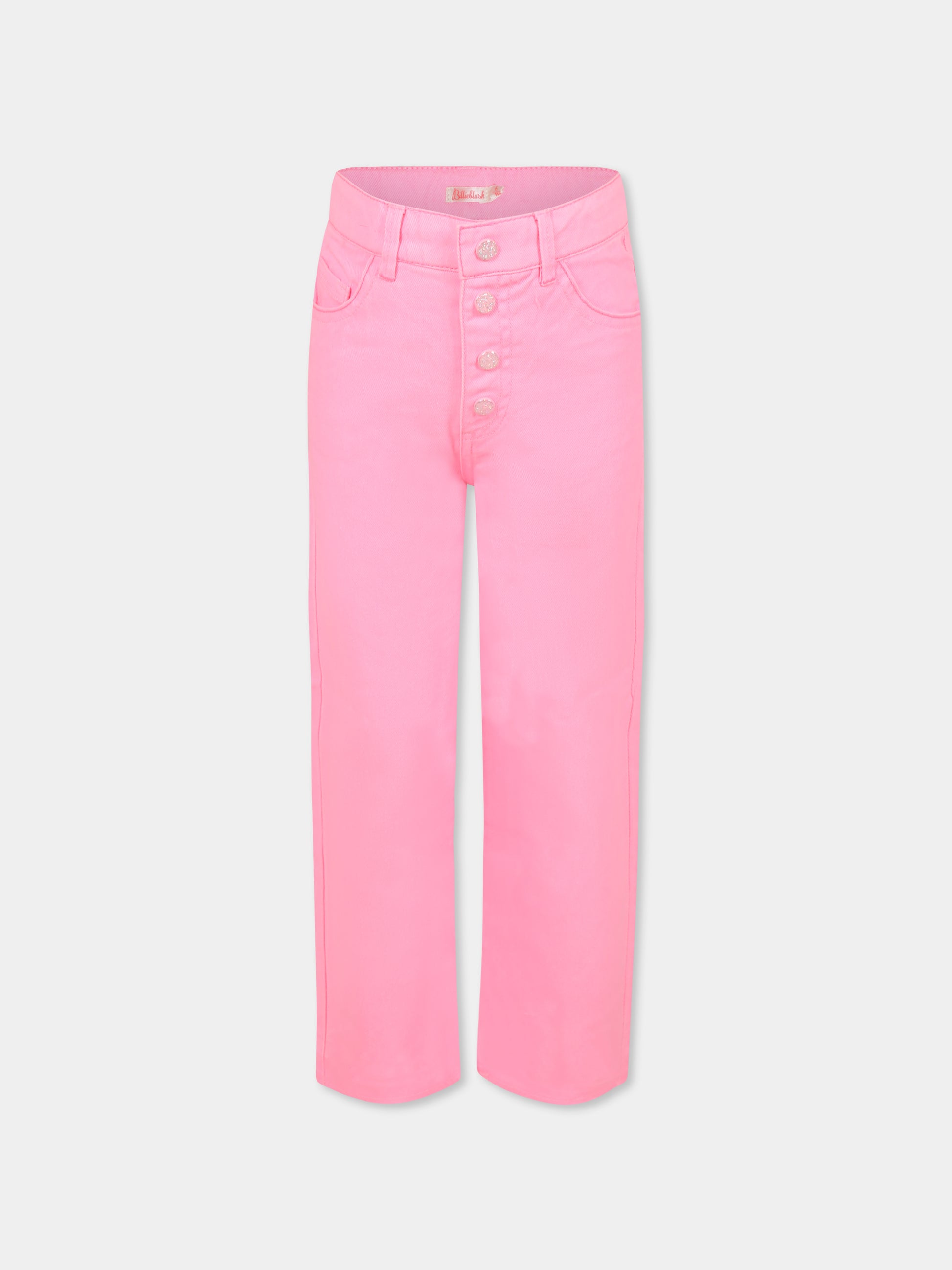 Jeans rosa per bambina con paillettes,Billieblush,U20854 462