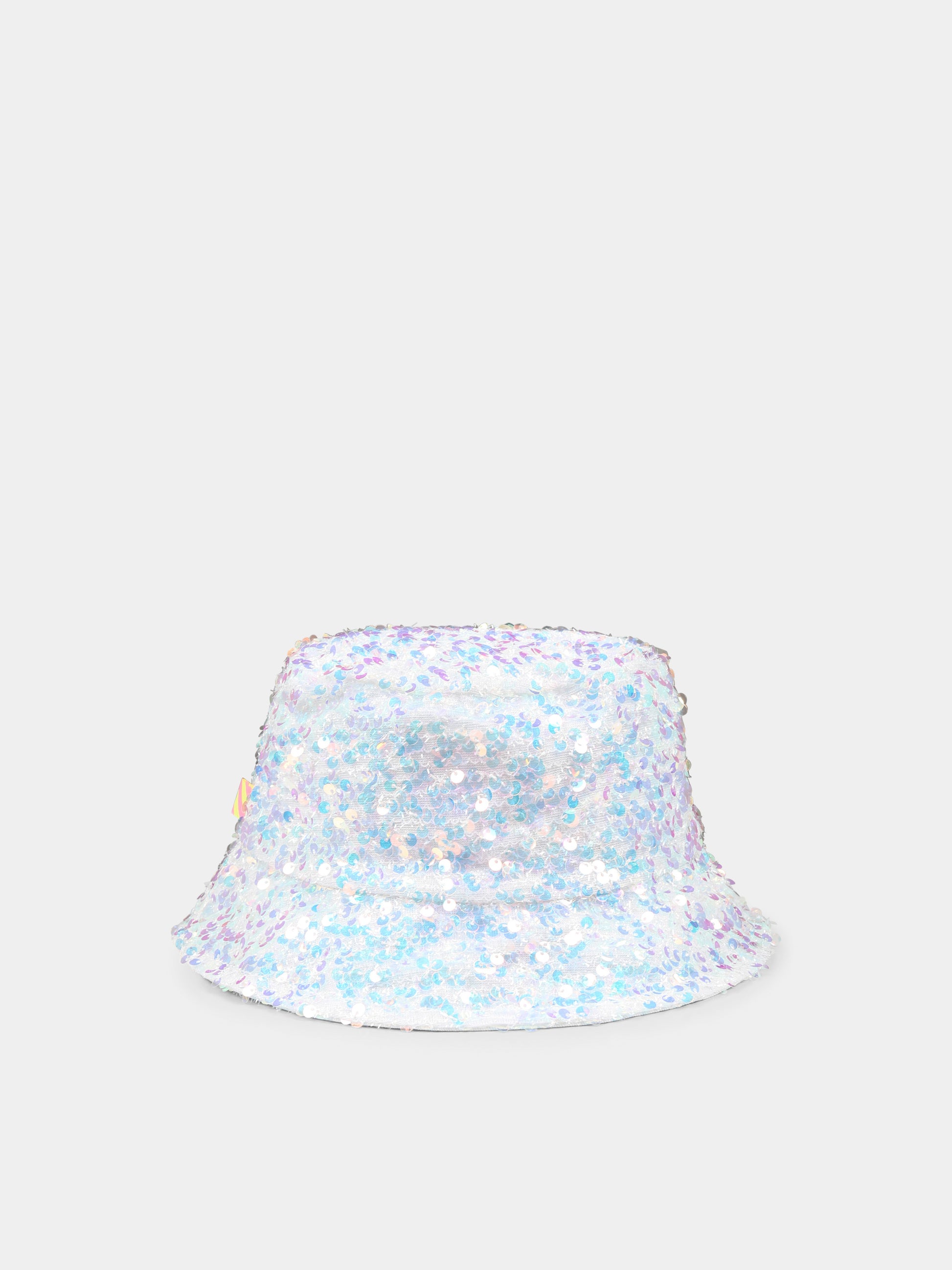 Cloche bianca per bambina con paillettes,Billieblush,U20769 111