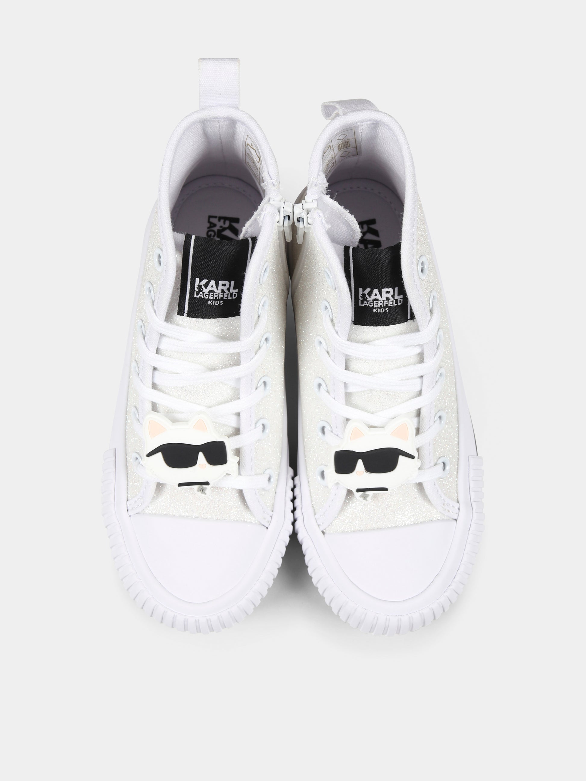Sneakers bianche per bambina con Choupette e Karl Lagerfeld,Karl Lagerfeld Kids,Z30585 10P
