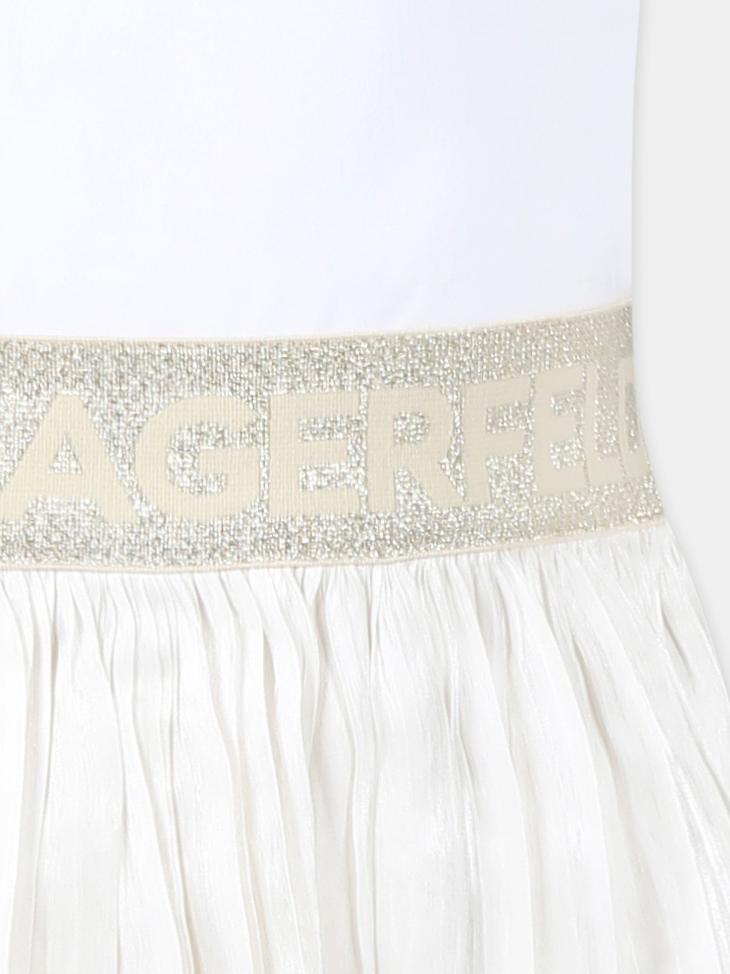 Vestito bianco per bambina con logo,Karl Lagerfeld Kids,Z30569 N01