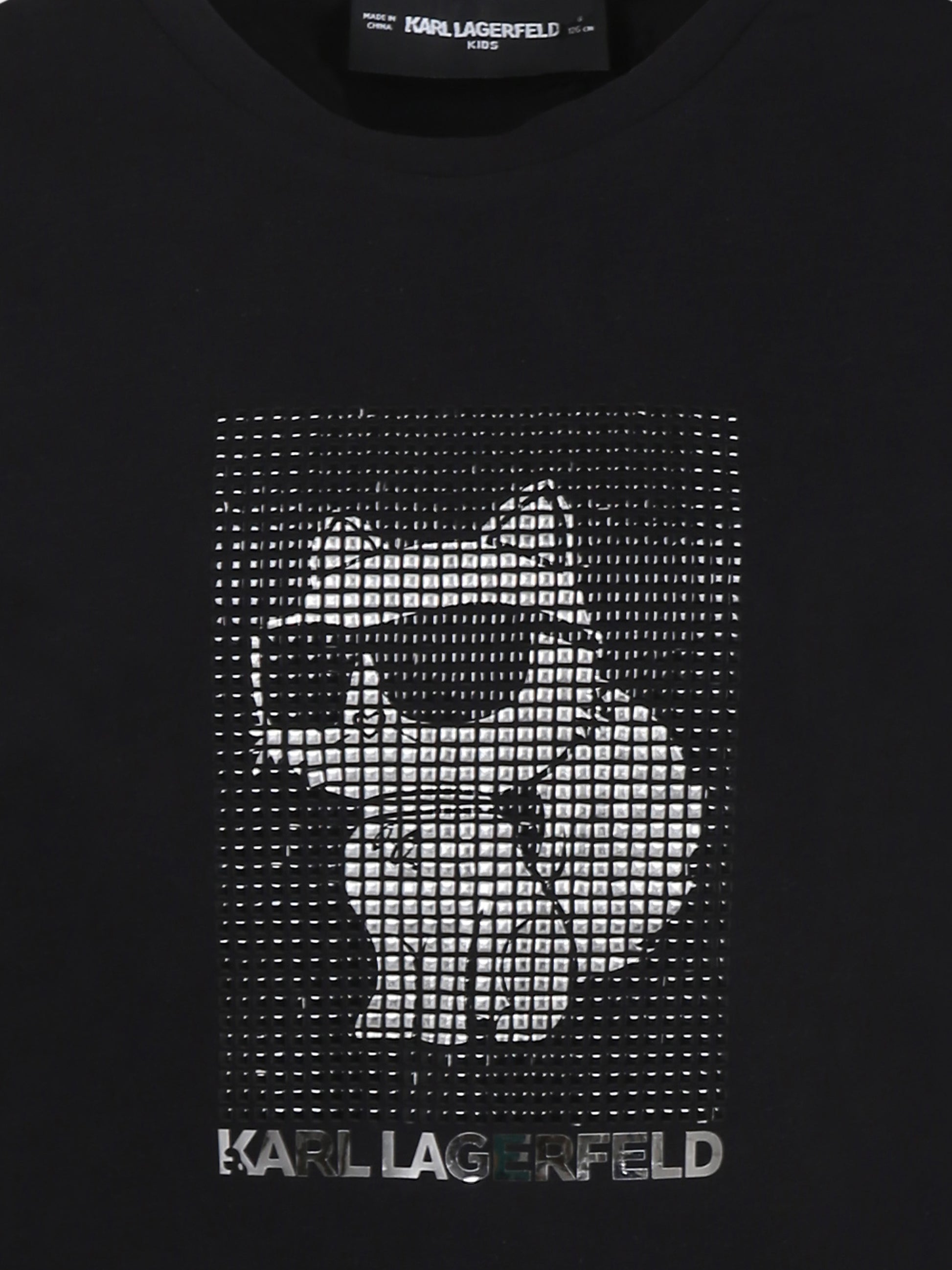 T-shirt nera per bambina con Choupette,Karl Lagerfeld Kids,Z30489 09B