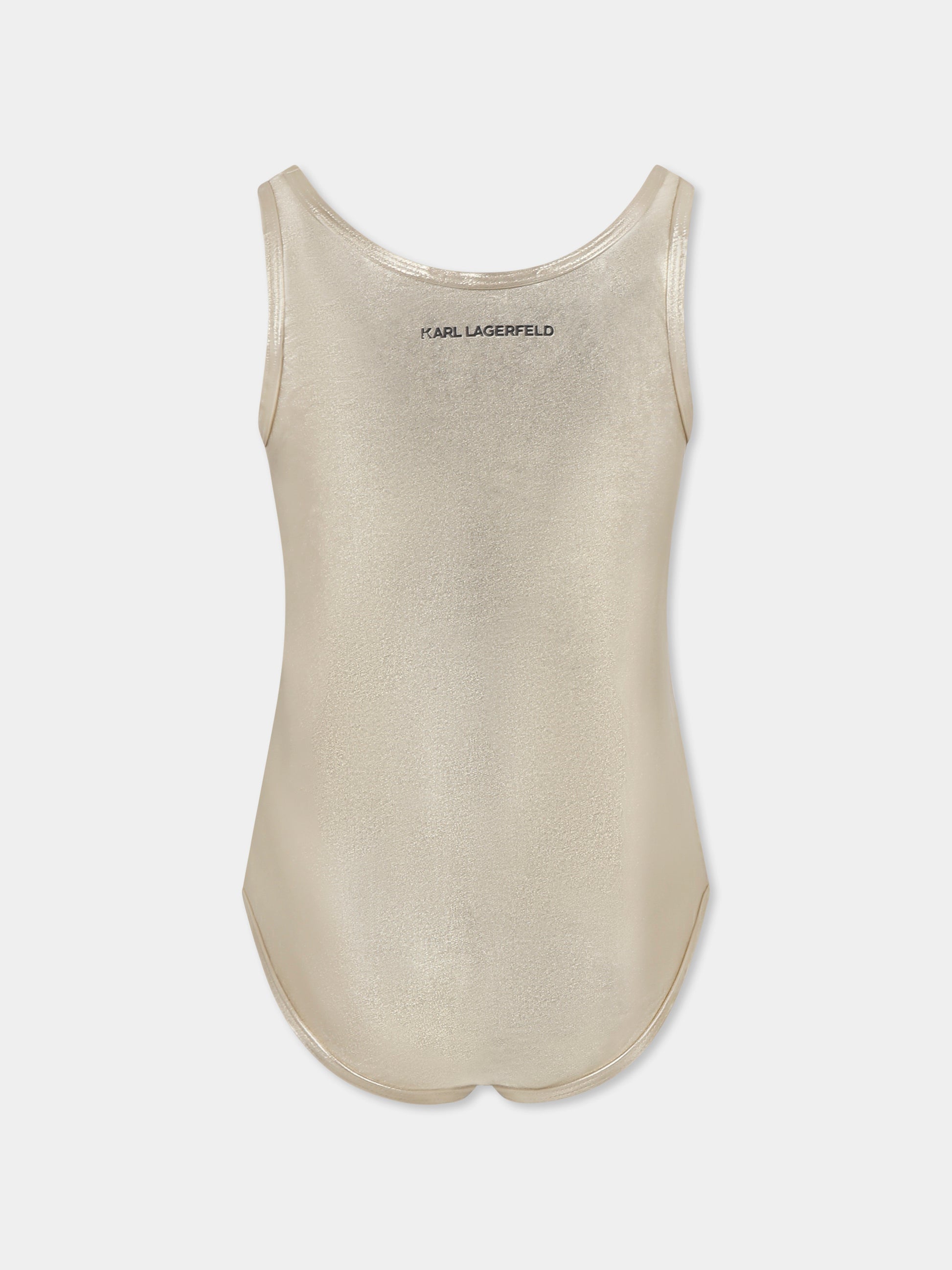 Costume intero oro per bambina con logo,Karl Lagerfeld Kids,Z30442 576