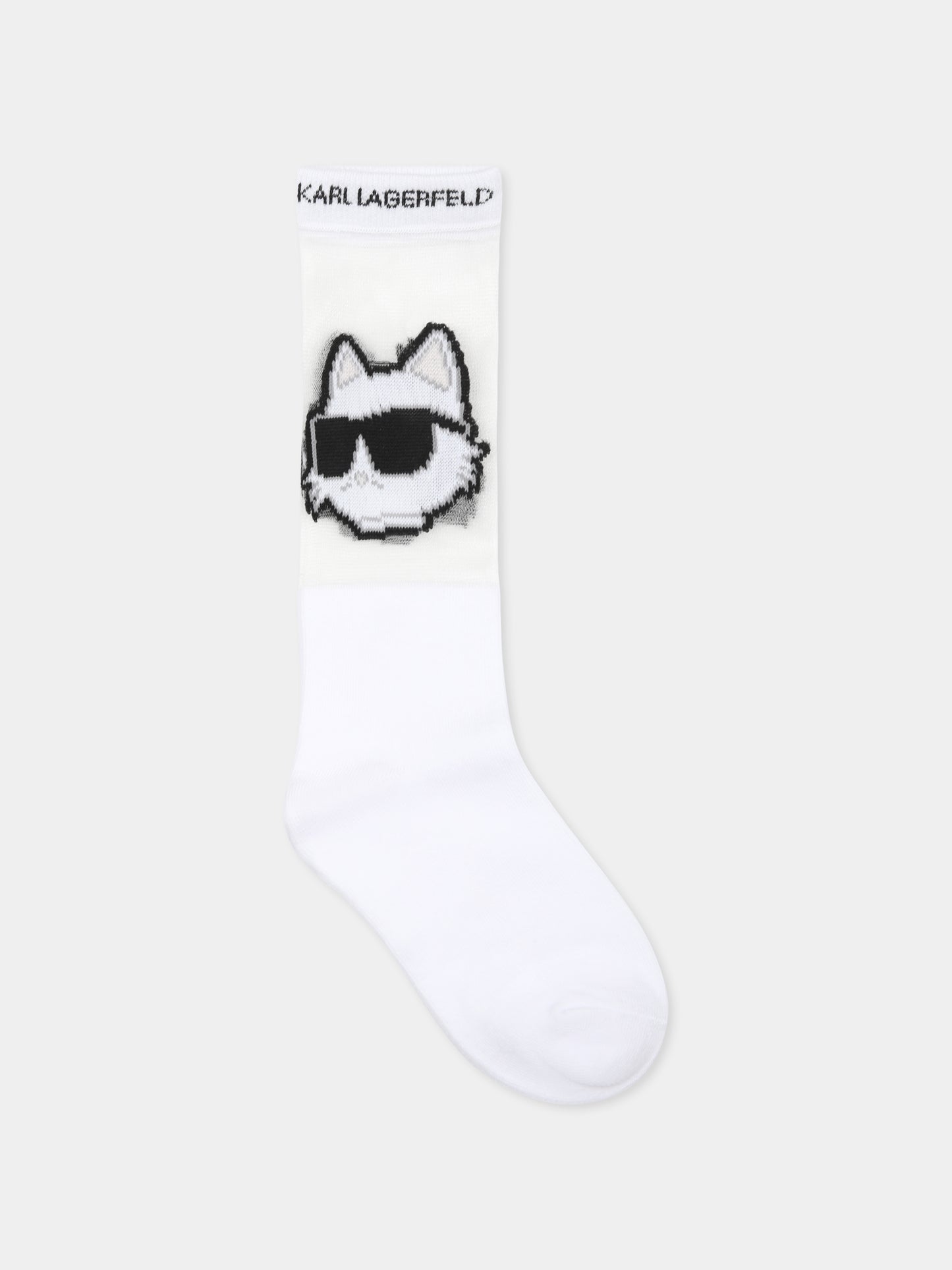 Calzini bianchi per bambina con Choupette,Karl Lagerfeld Kids,Z30545 10P