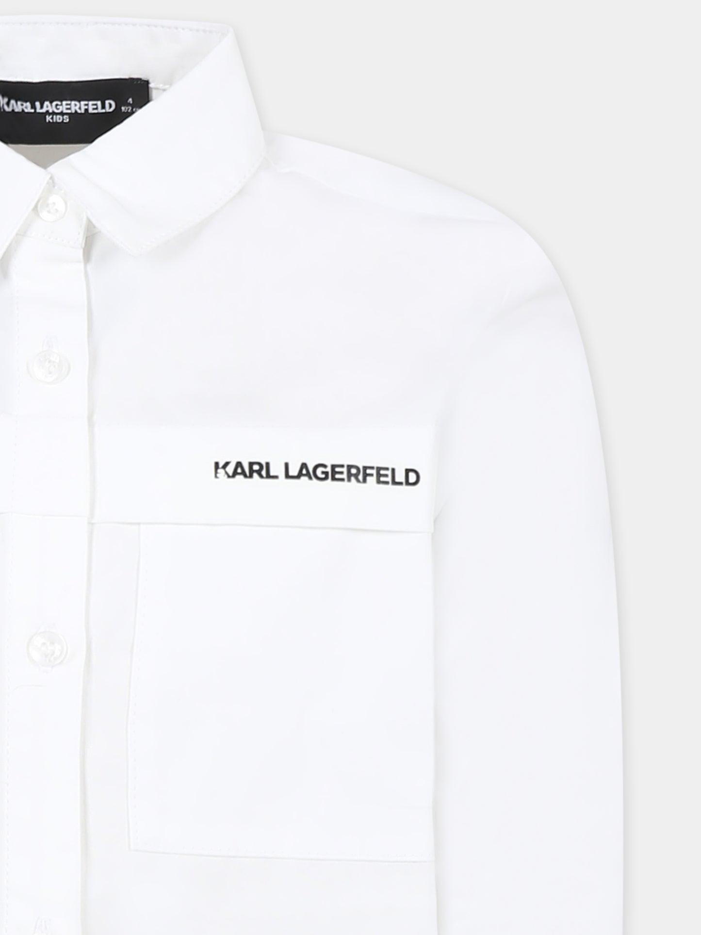 Camicia bianca per bambino con logo,Karl Lagerfeld Kids,Z30421 10P