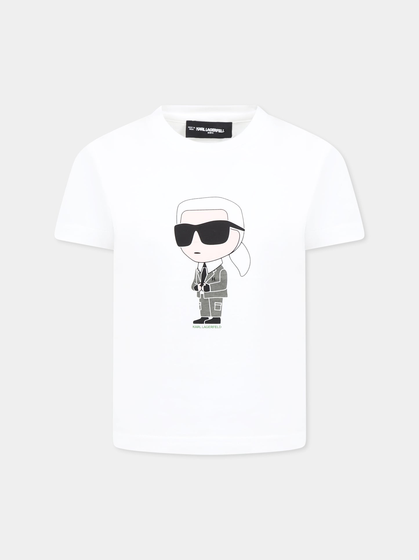 T-shirt bianca per bambini con Karl Lagerfeld,Karl Lagerfeld Kids,Z30437 10P