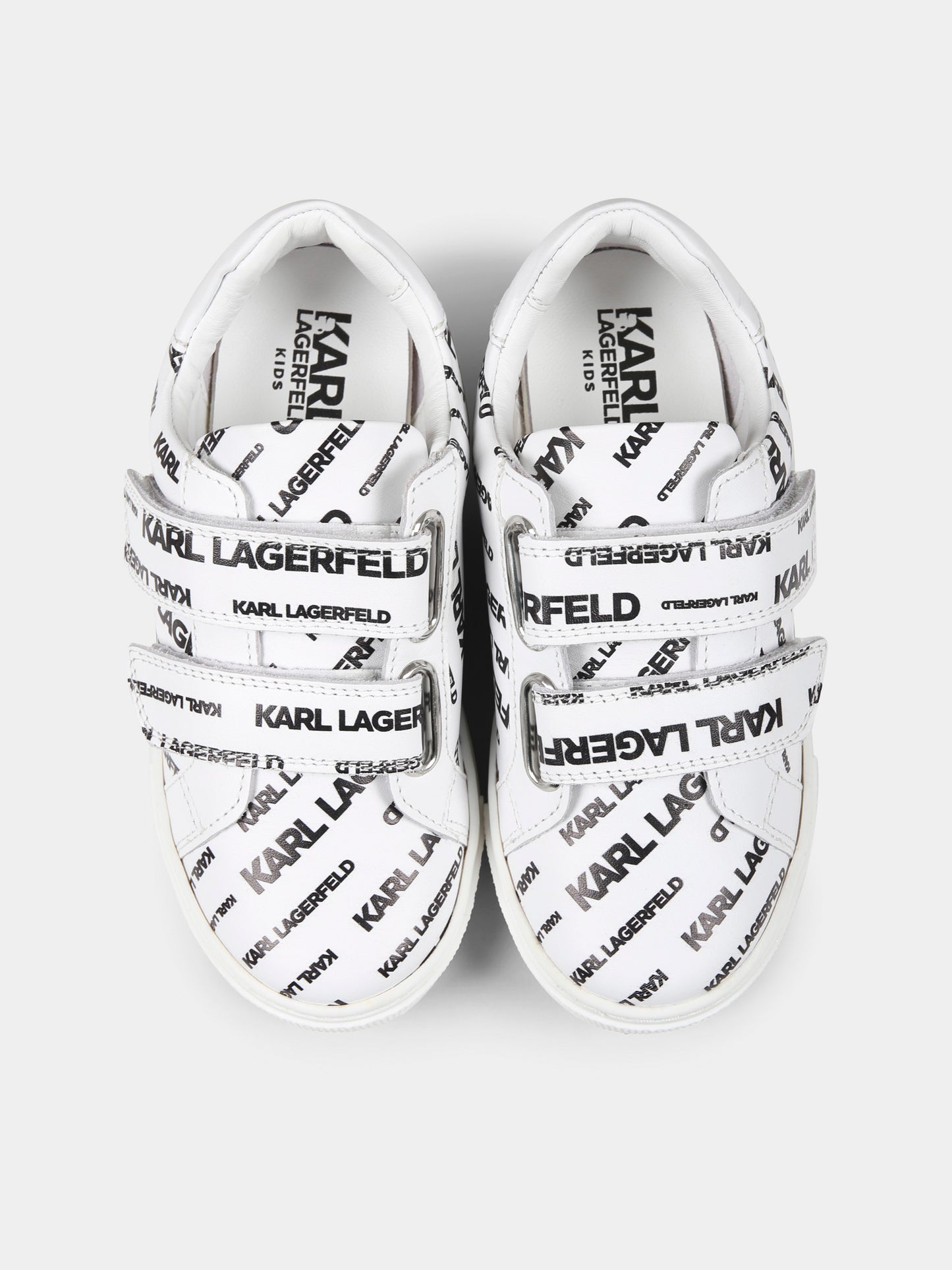 Sneakers bianche per bambino con logo,Karl Lagerfeld Kids,Z30542 N50