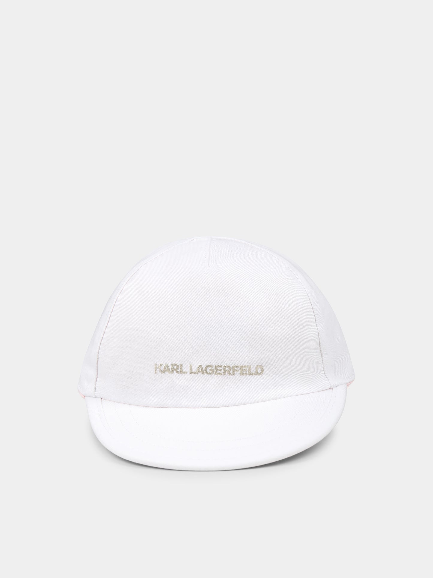 Reversible pink hat for baby girl with Choupette