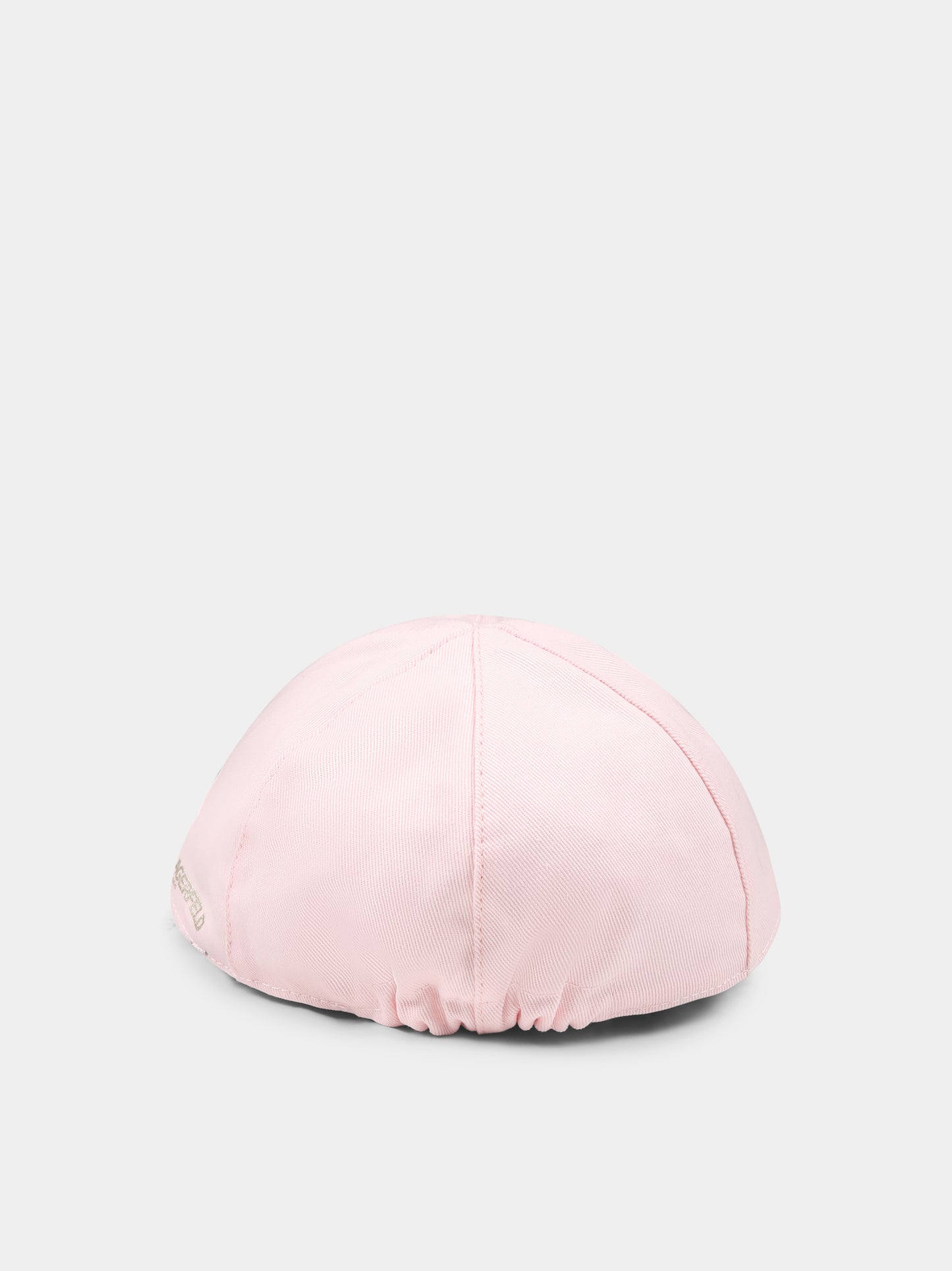 Reversible pink hat for baby girl with Choupette