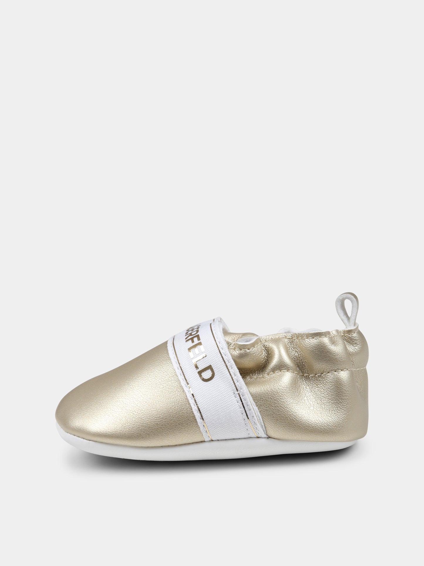 Slip on oro per neonata con logo,Karl Lagerfeld Kids,Z30579 576