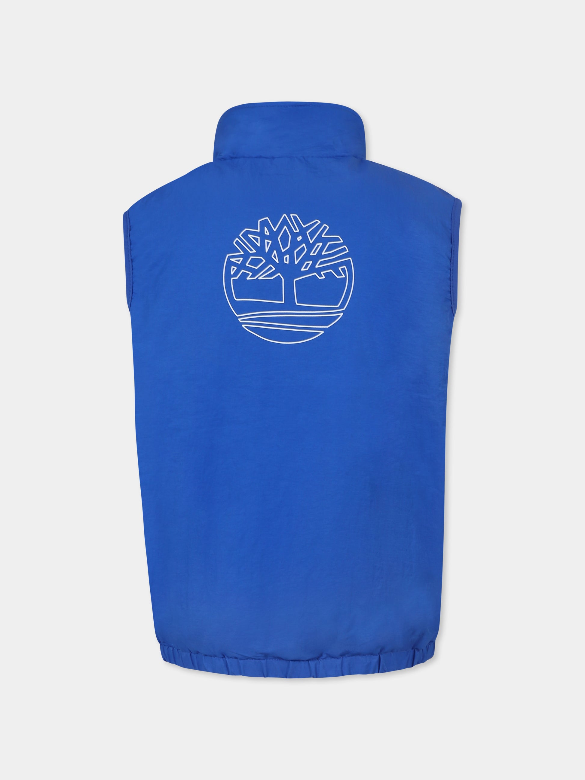 Gilet azzurro per bambino con albero,Timberland,T60480 81L