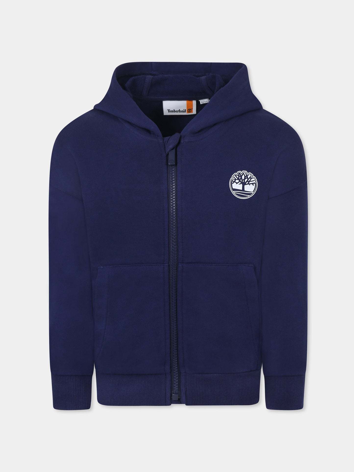 Felpa blu per bambino con albero,Timberland,T60451 84N