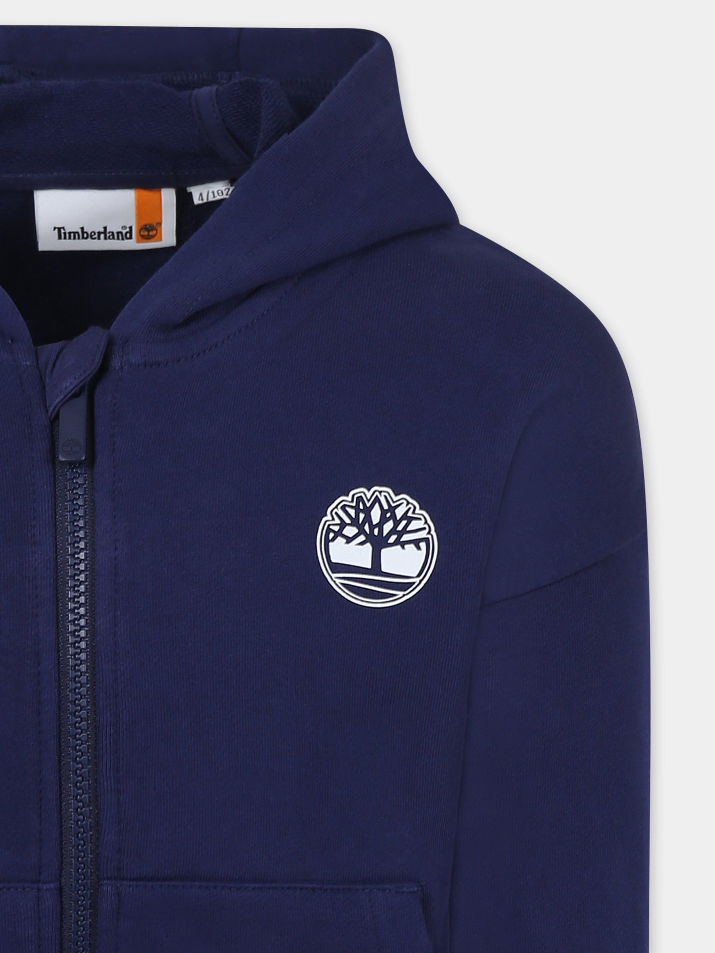 Felpa blu per bambino con albero,Timberland,T60451 84N