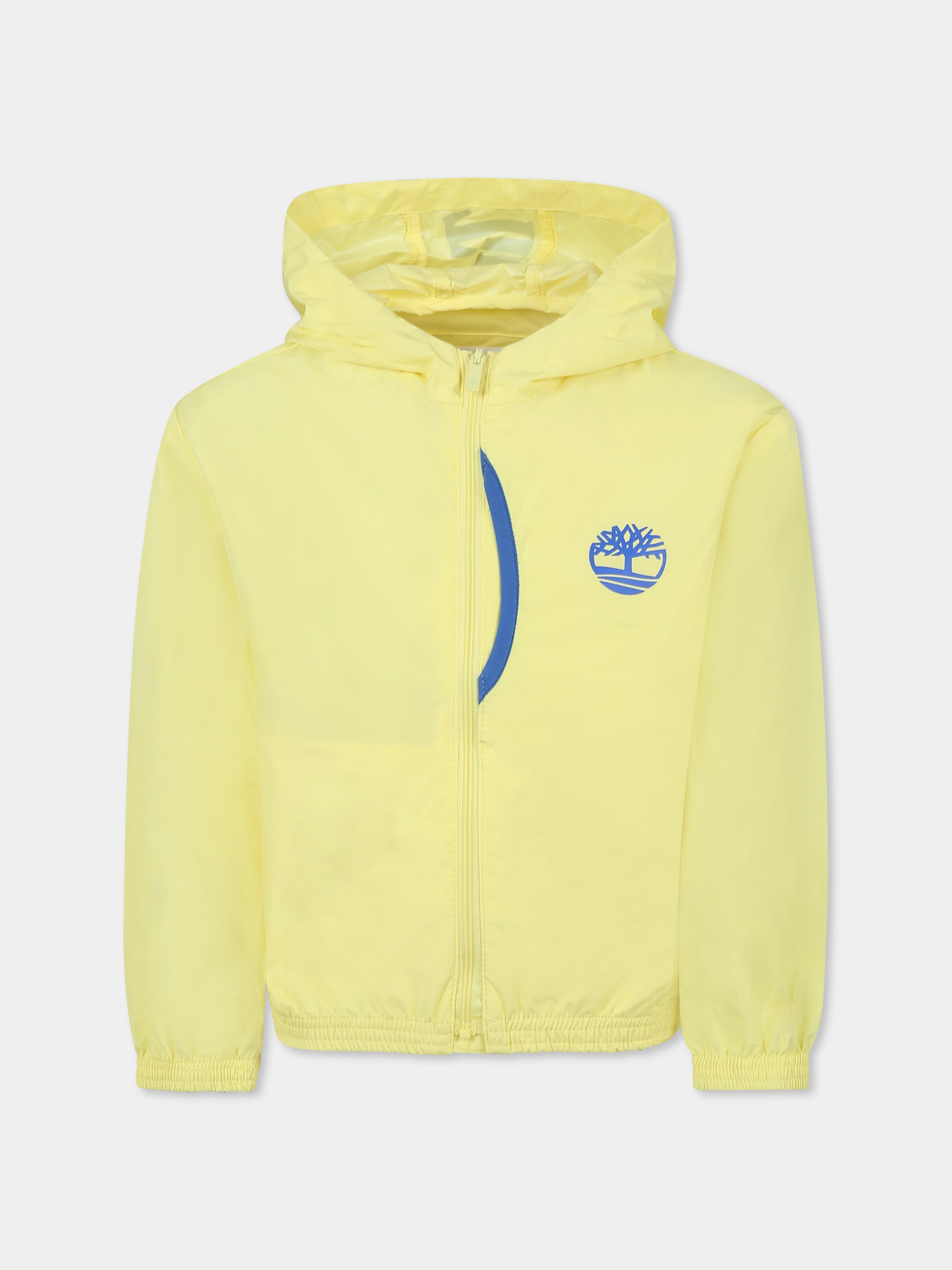 Giacca a vento gialla per bambino con logo,Timberland,T60474 518