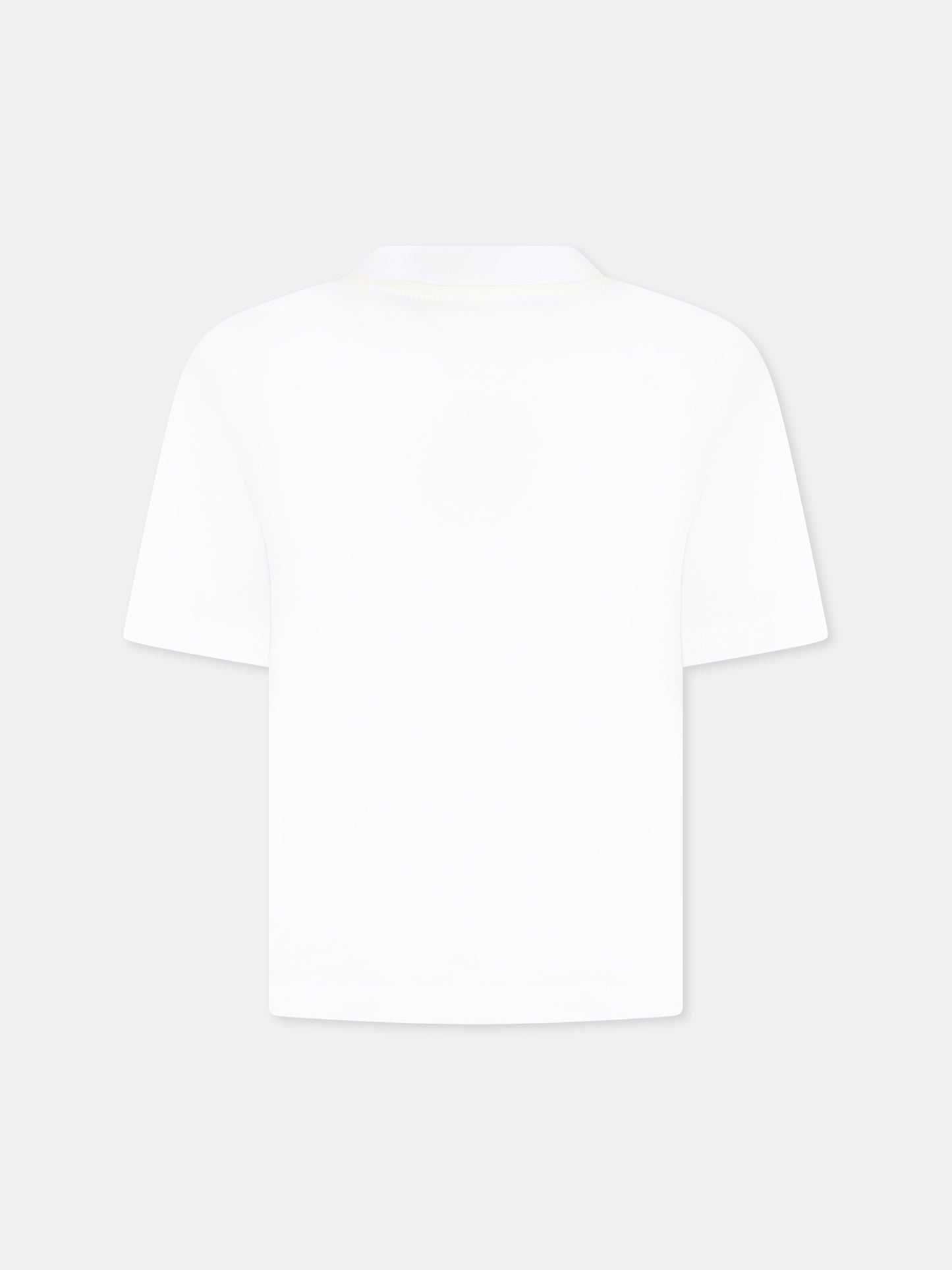 White t-shirt for  boy with logo