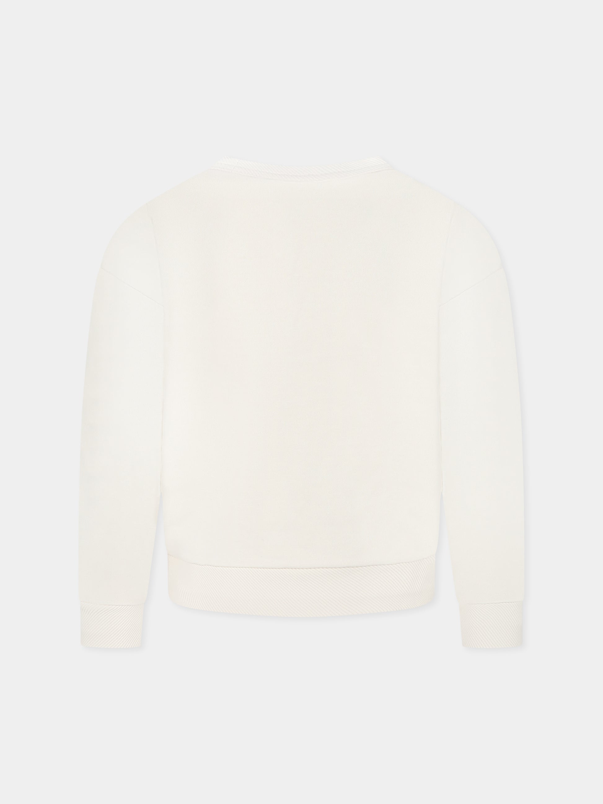 Felpa avorio per bambino con logo e stampa,Timberland,T60450 190