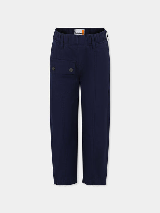 Pantaloni blu per bambino con logo,Timberland,T60465 84N