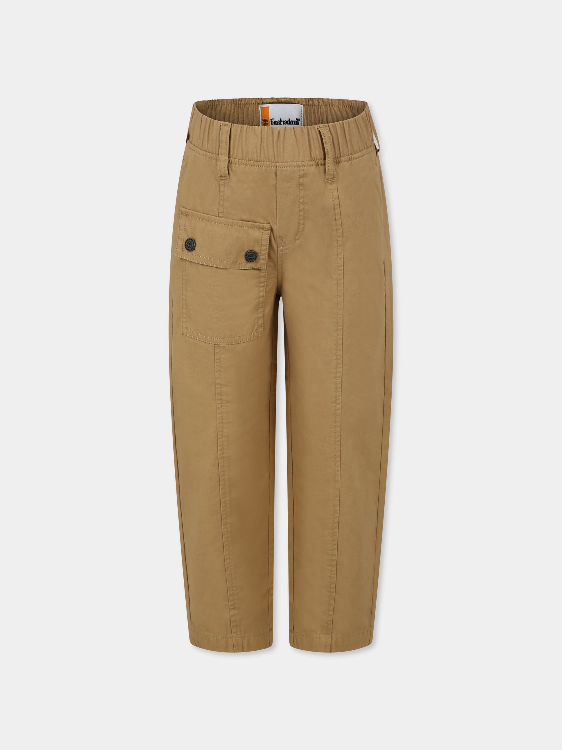 Pantaloni beige per bambino con logo,Timberland,T60465 276