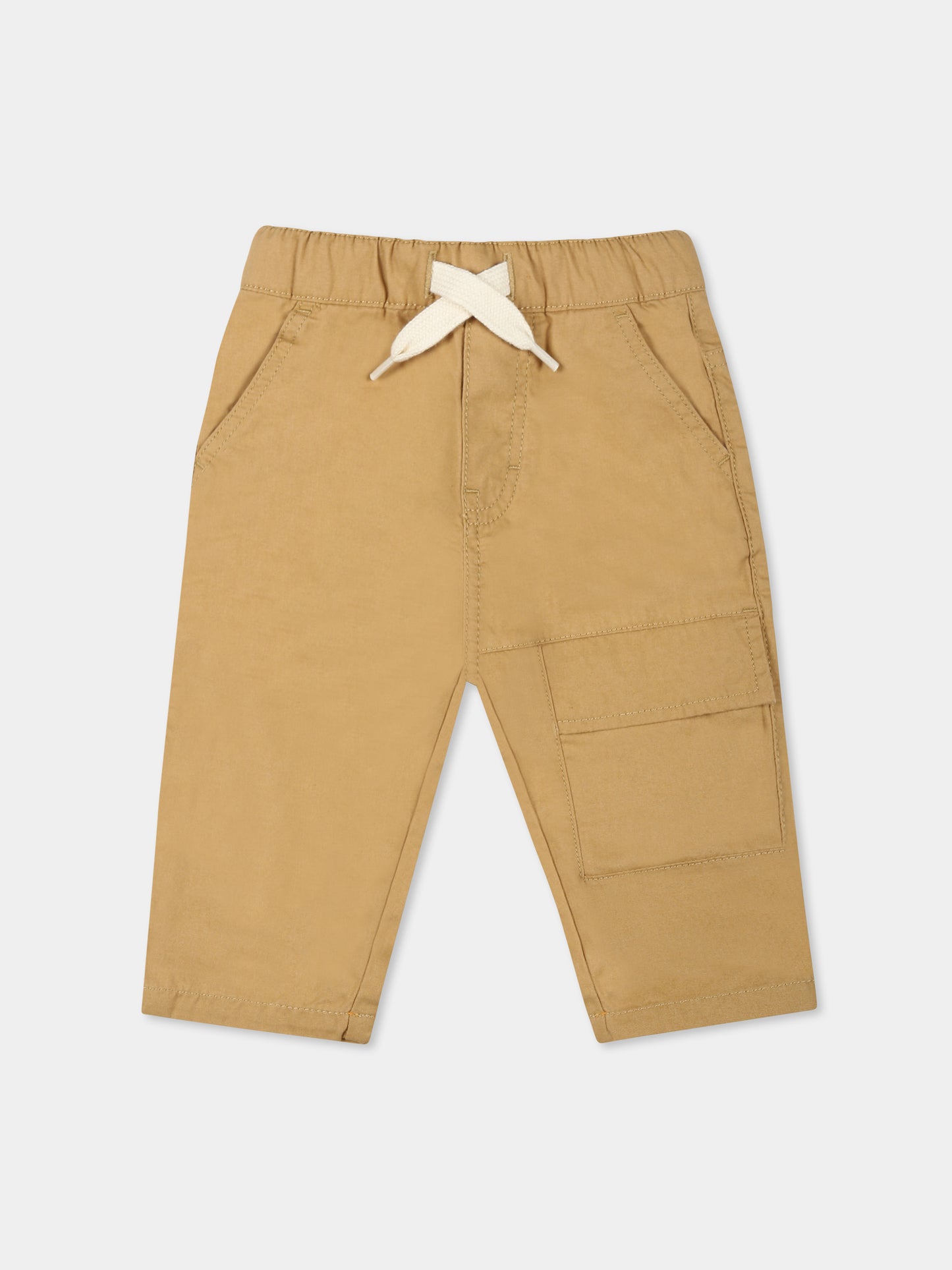 Pantaloni beige per neonato con logo,Timberland,T60499 276