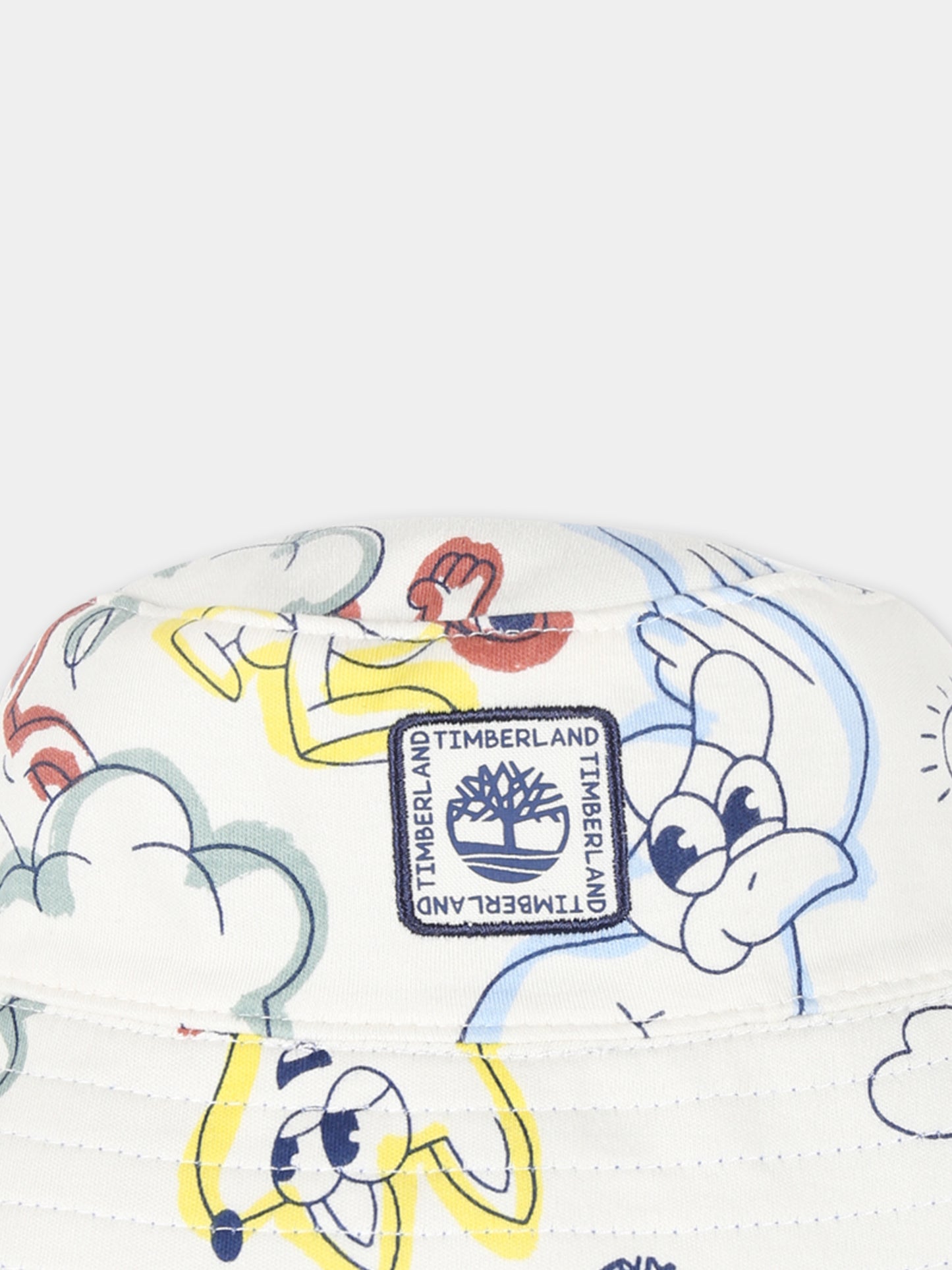 Reversible blue cloche for baby boy with logo