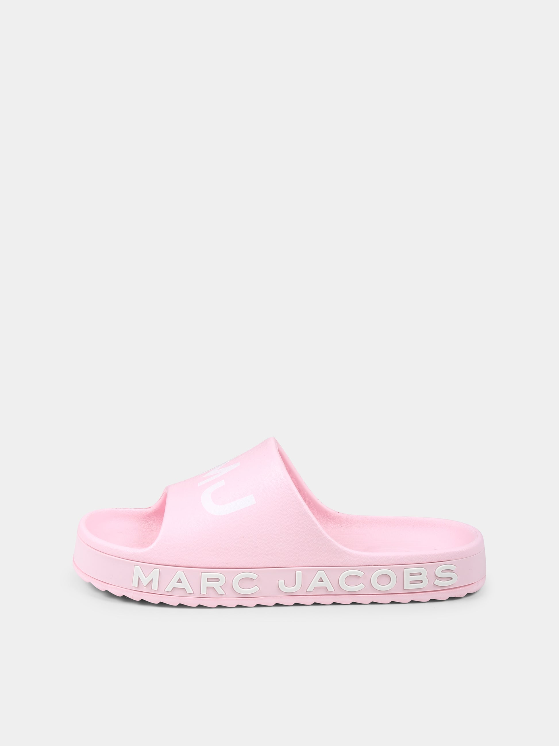 Ciabatte rosa per bambina con logo,Marc Jacobs,W60529 475