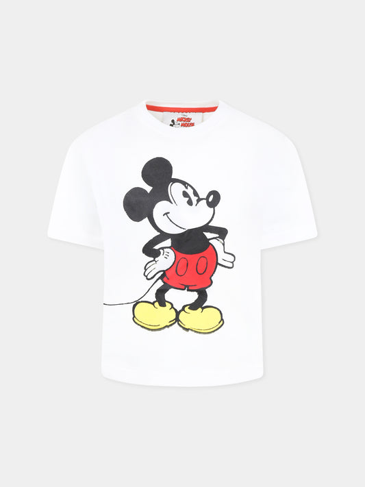 White t-shirt for boy with Micky Mouse