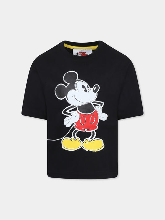 Black t-shirt for boy with Micky Mouse