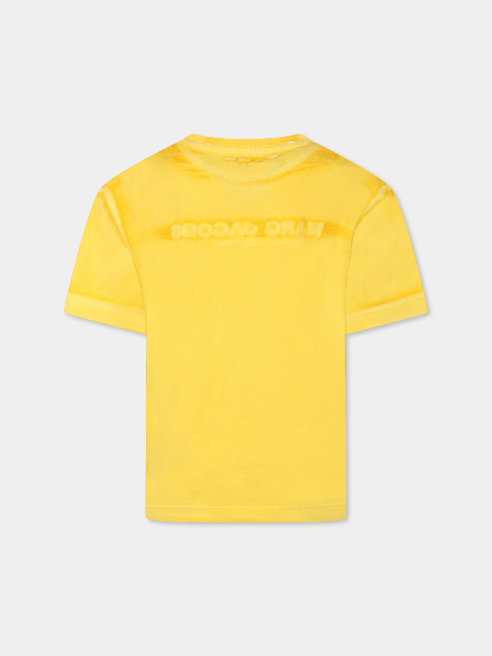 T-shirt gialla per bambini con logo,Marc Jacobs,W60446 526