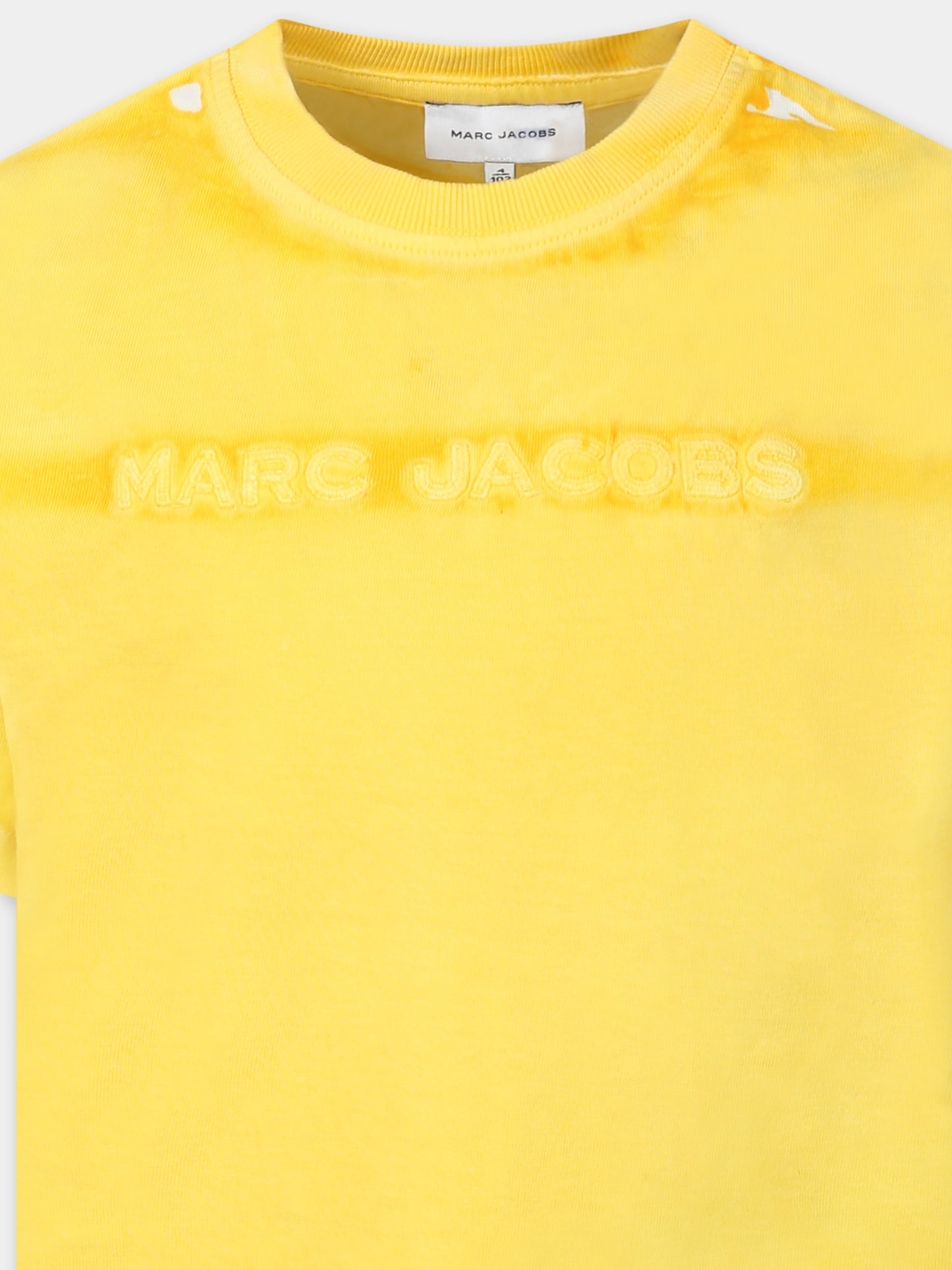 T-shirt gialla per bambini con logo,Marc Jacobs,W60446 526