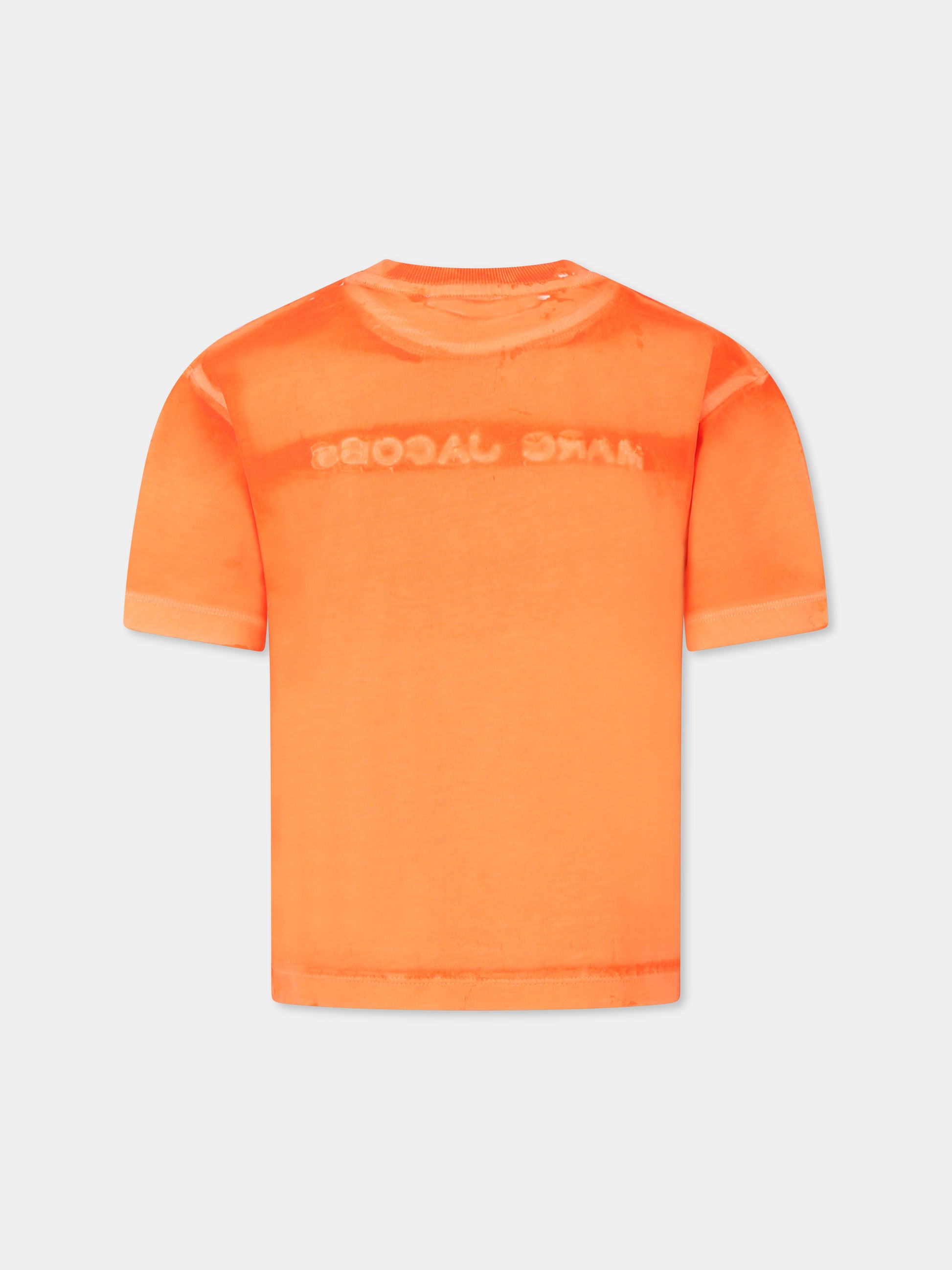 T-shirt arancione per bambini con logo,Marc Jacobs,W60446 406