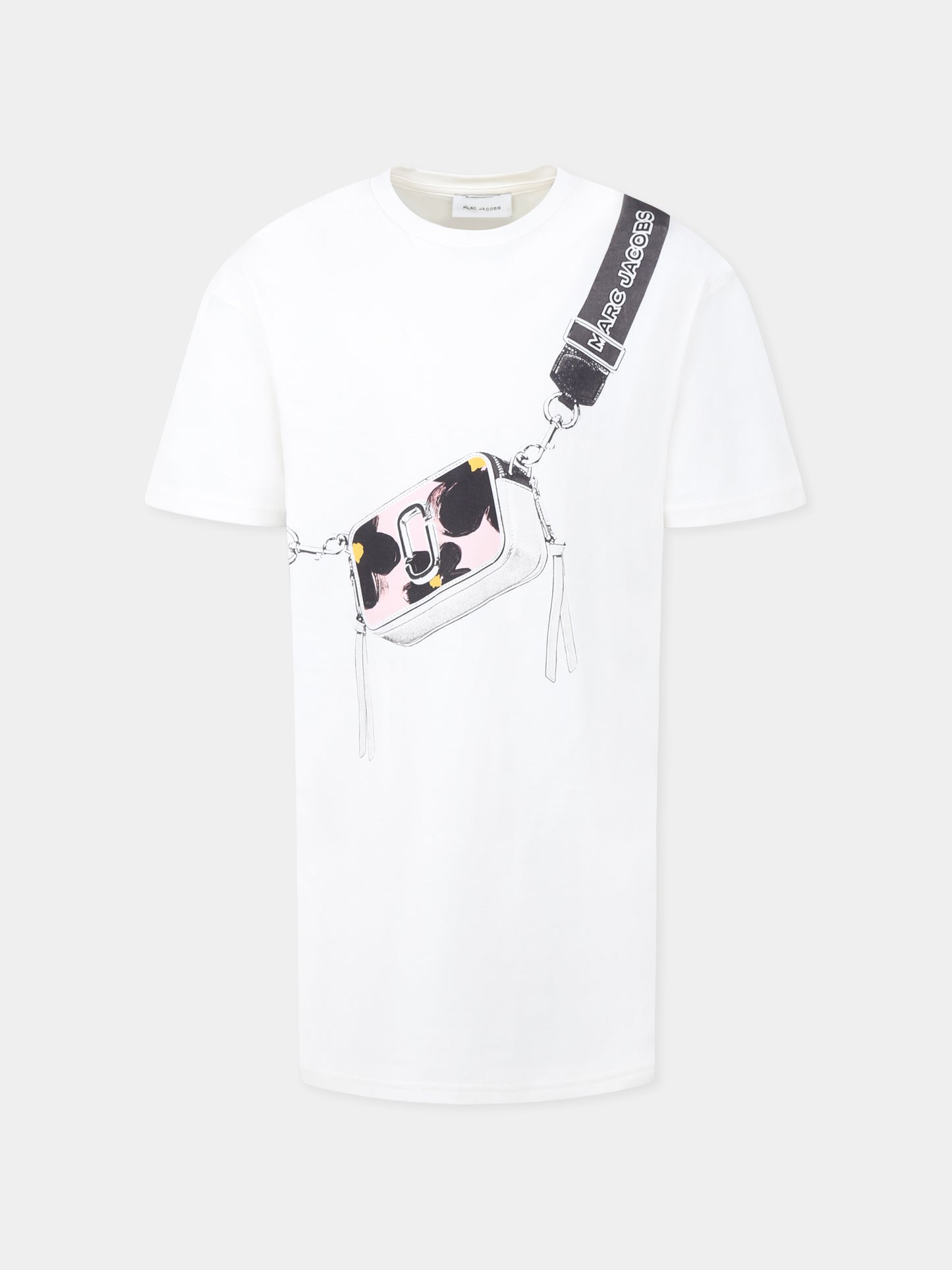 Vestito bianco per bambina con stampa borsa,Marc Jacobs,W60530 126