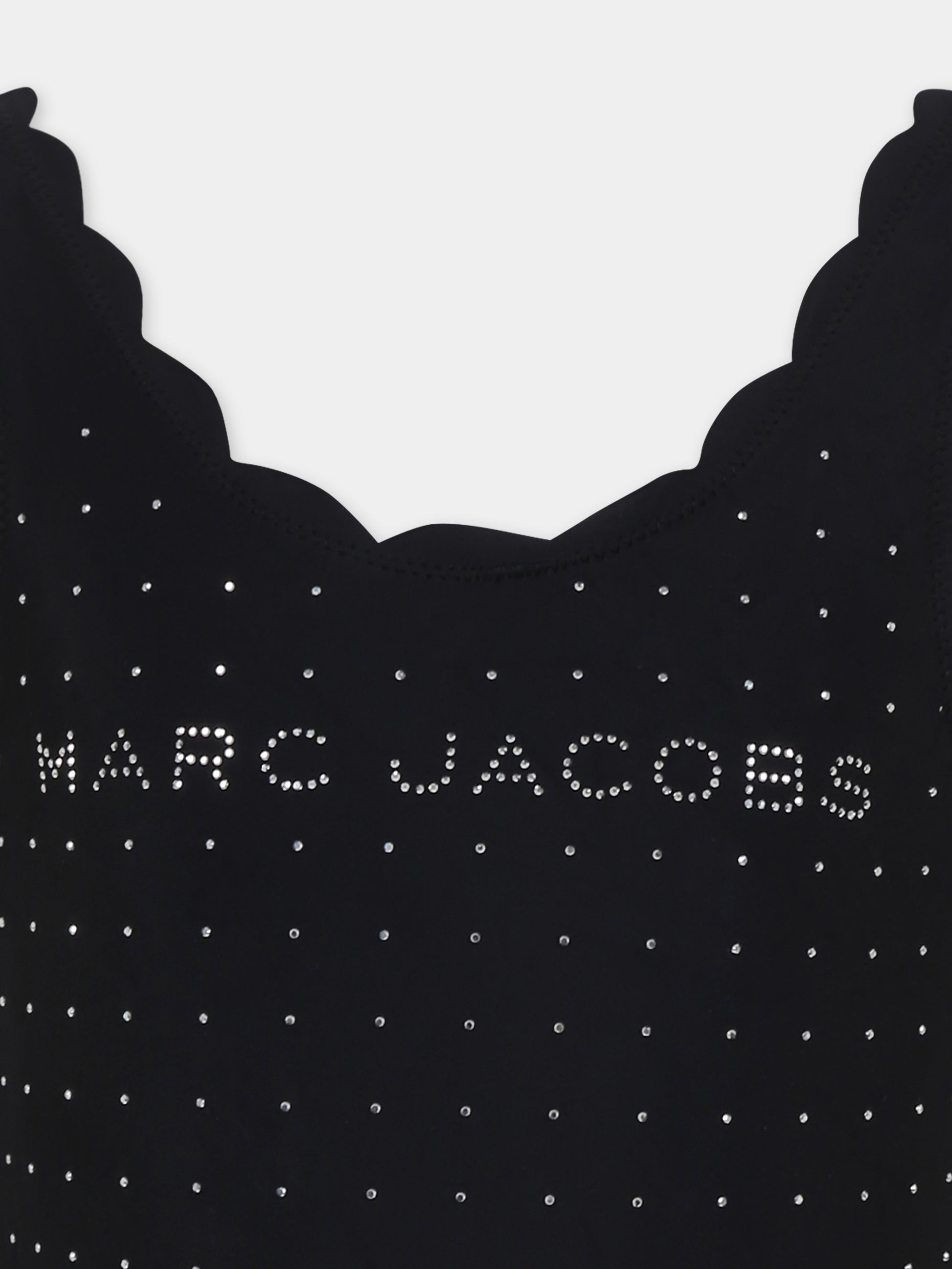 Costume intero nero per bambina con logo e strass,Marc Jacobs,W60524 09B