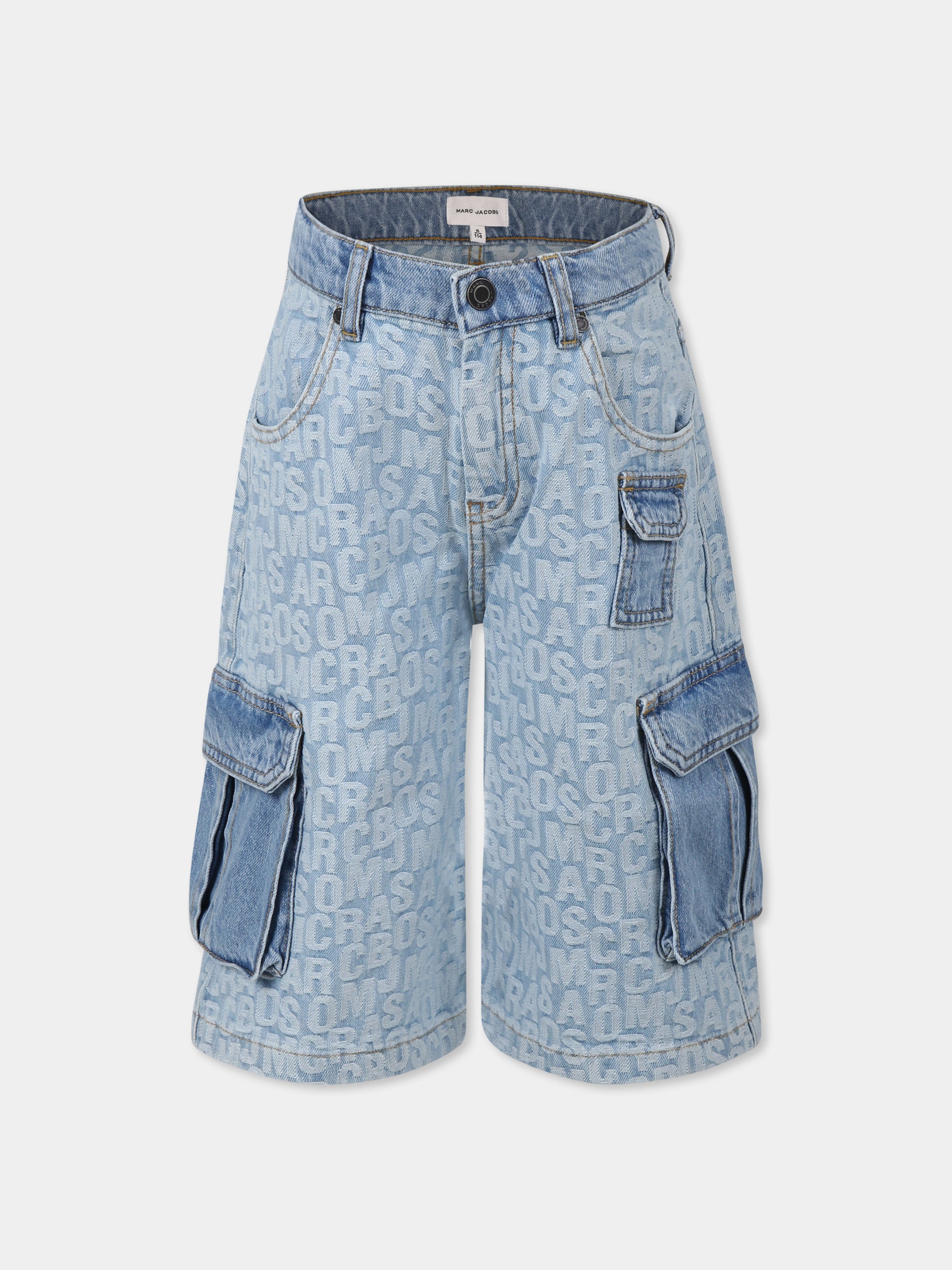 Shorts denim per bambino con logo,Marc Jacobs,W60489 Z10
