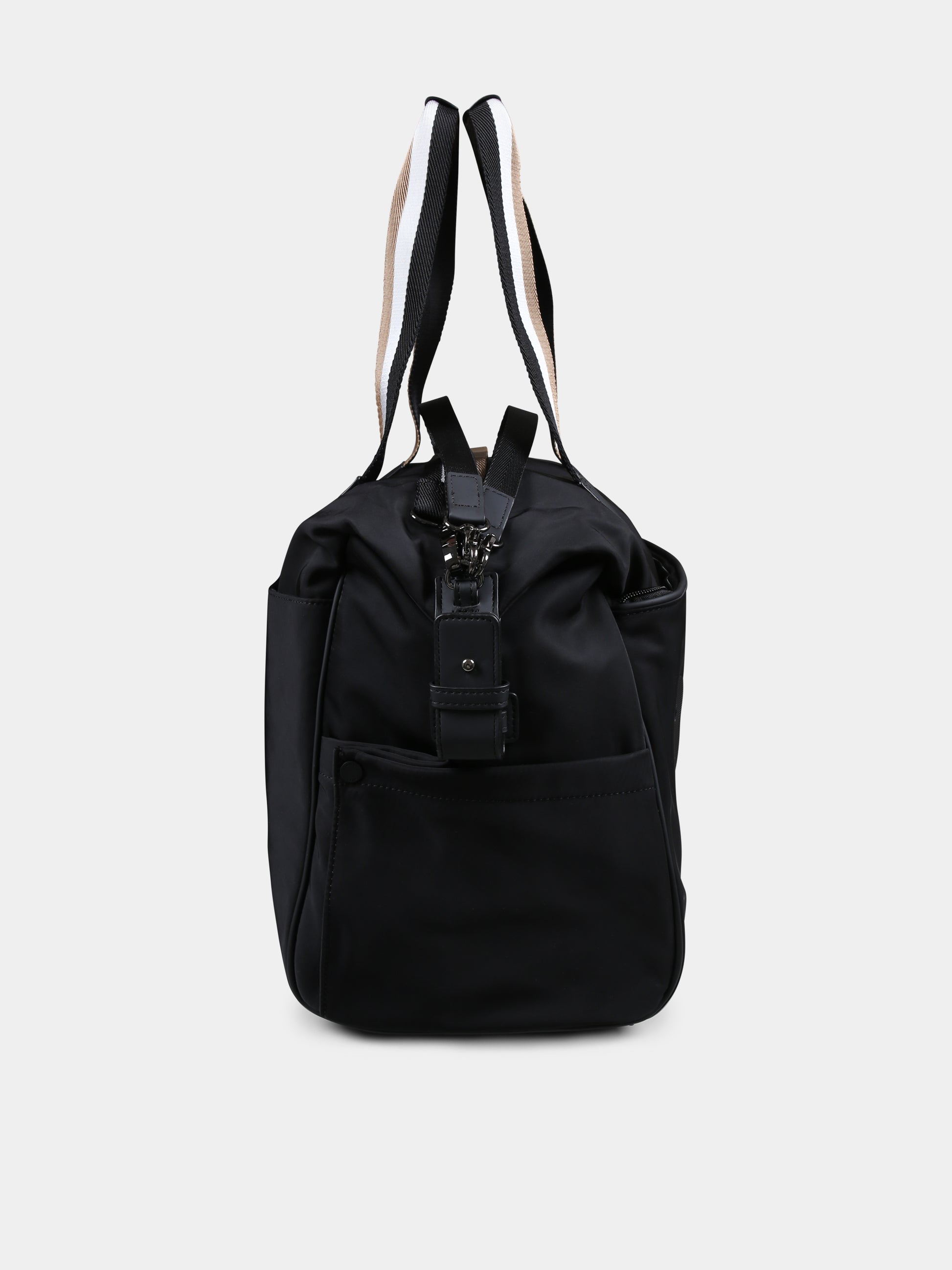 Borsa mamma nera per neonati con logo,Boss,J51732 09B