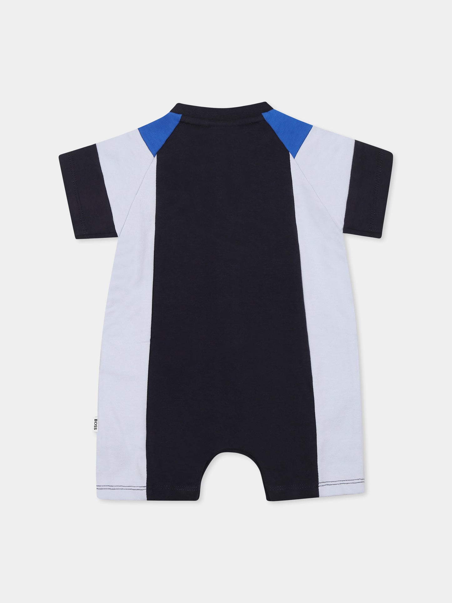 Pagliaccetto blu per neonato con logo,Boss,J52205 849