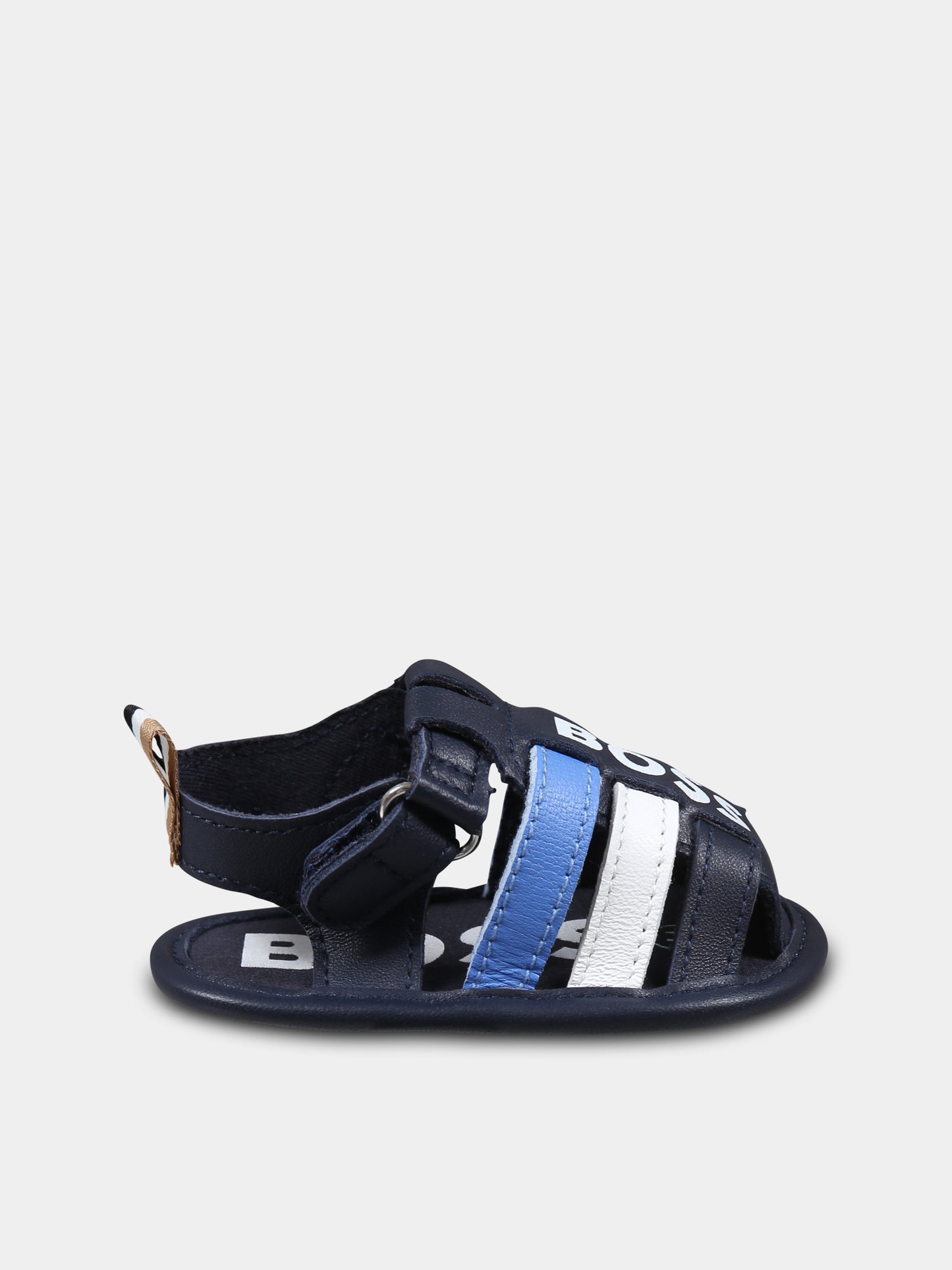 Sandali blu per neonato con logo,Boss,J51668 849
