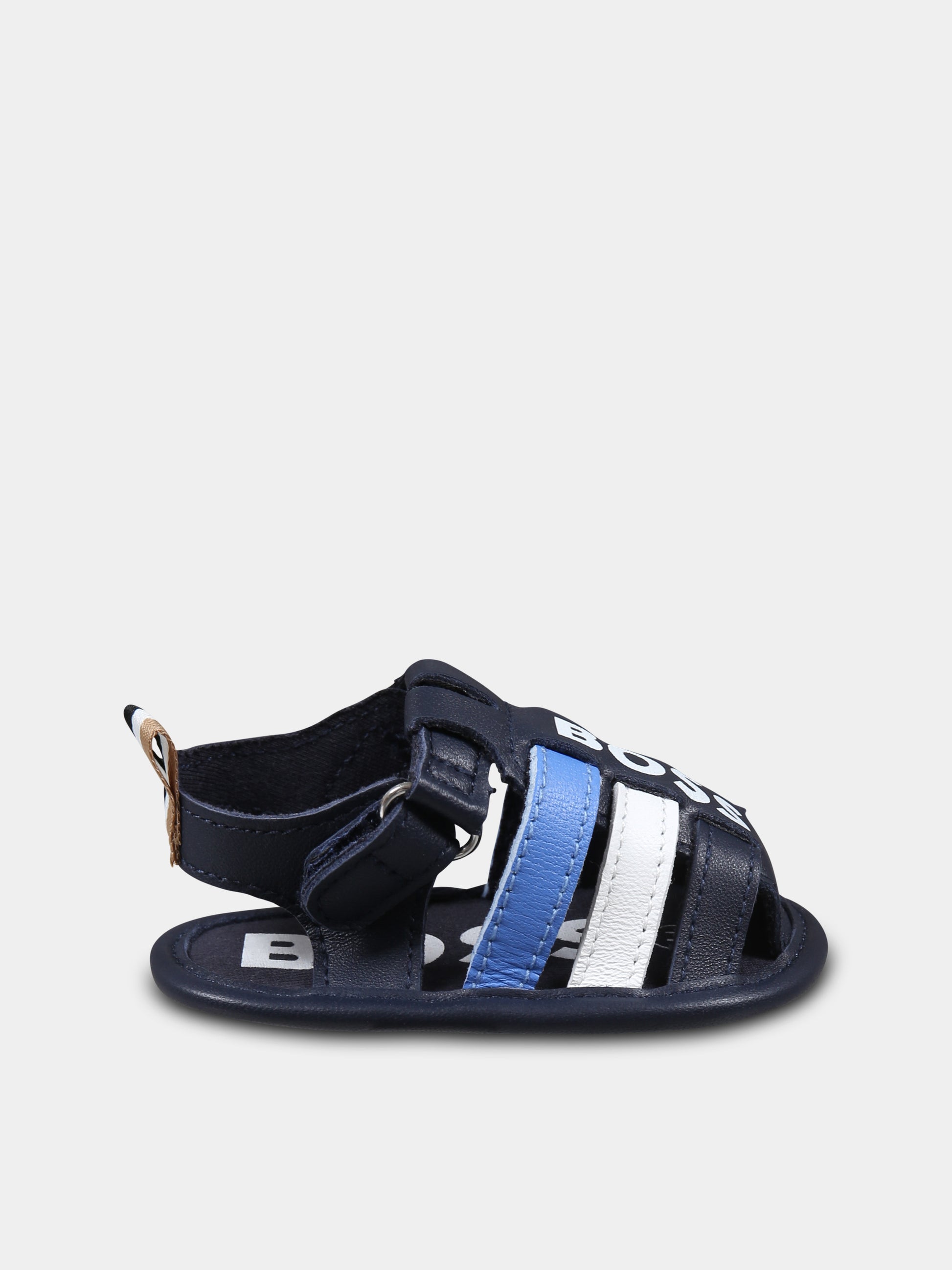 Sandali blu per neonato con logo,Boss,J51668 849