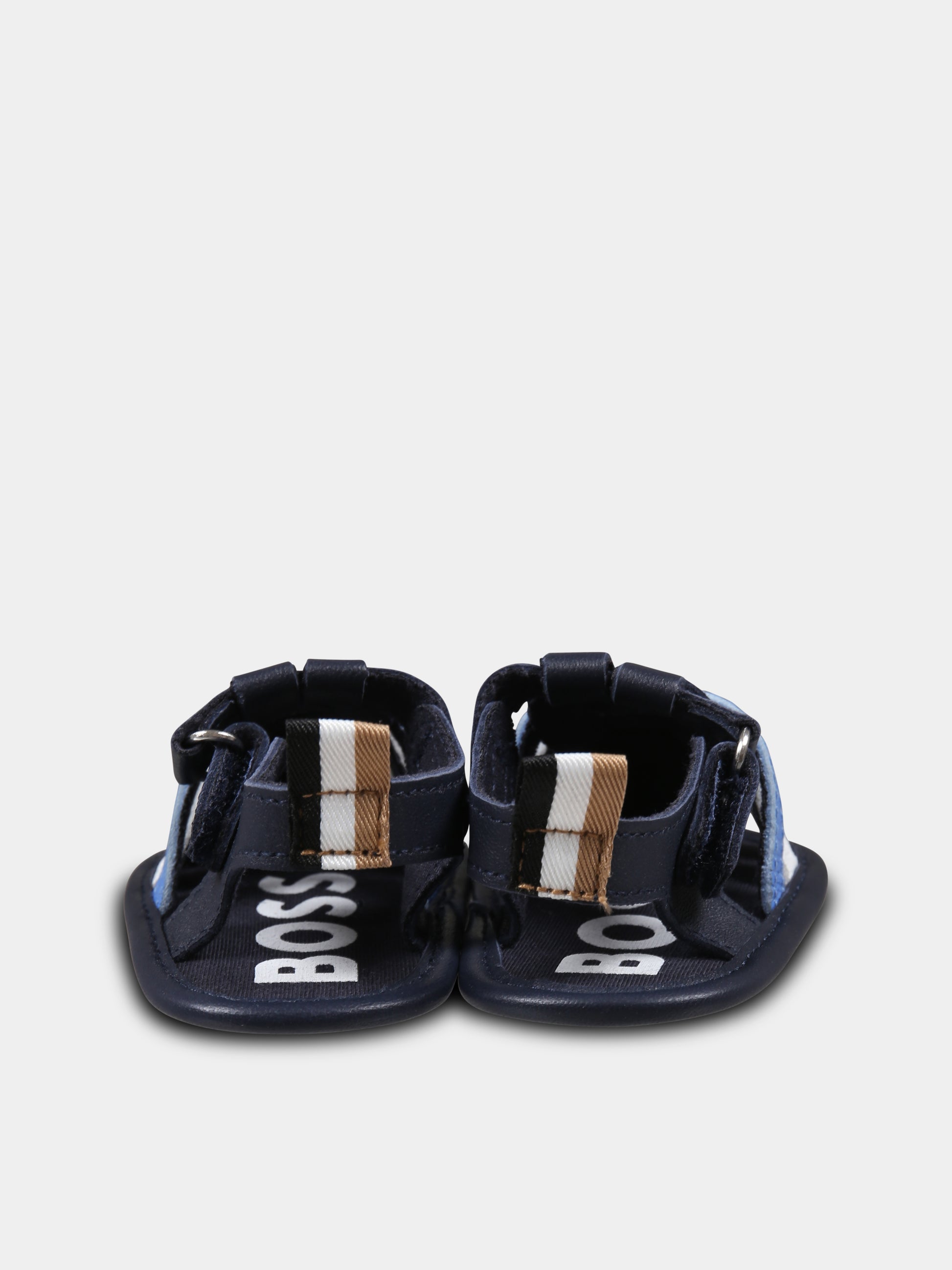 Sandali blu per neonato con logo,Boss,J51668 849