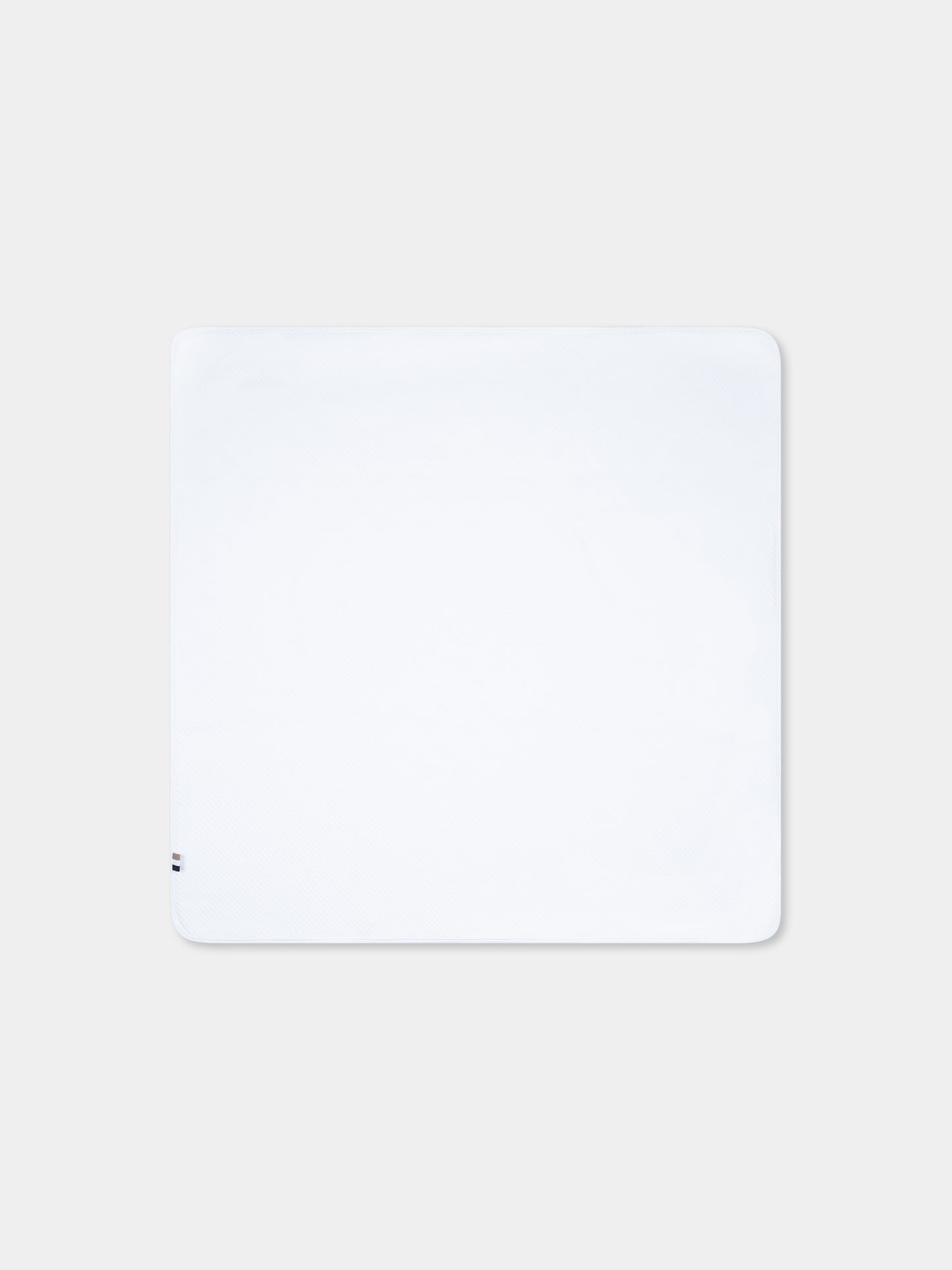 White blanket for baby boy with logo