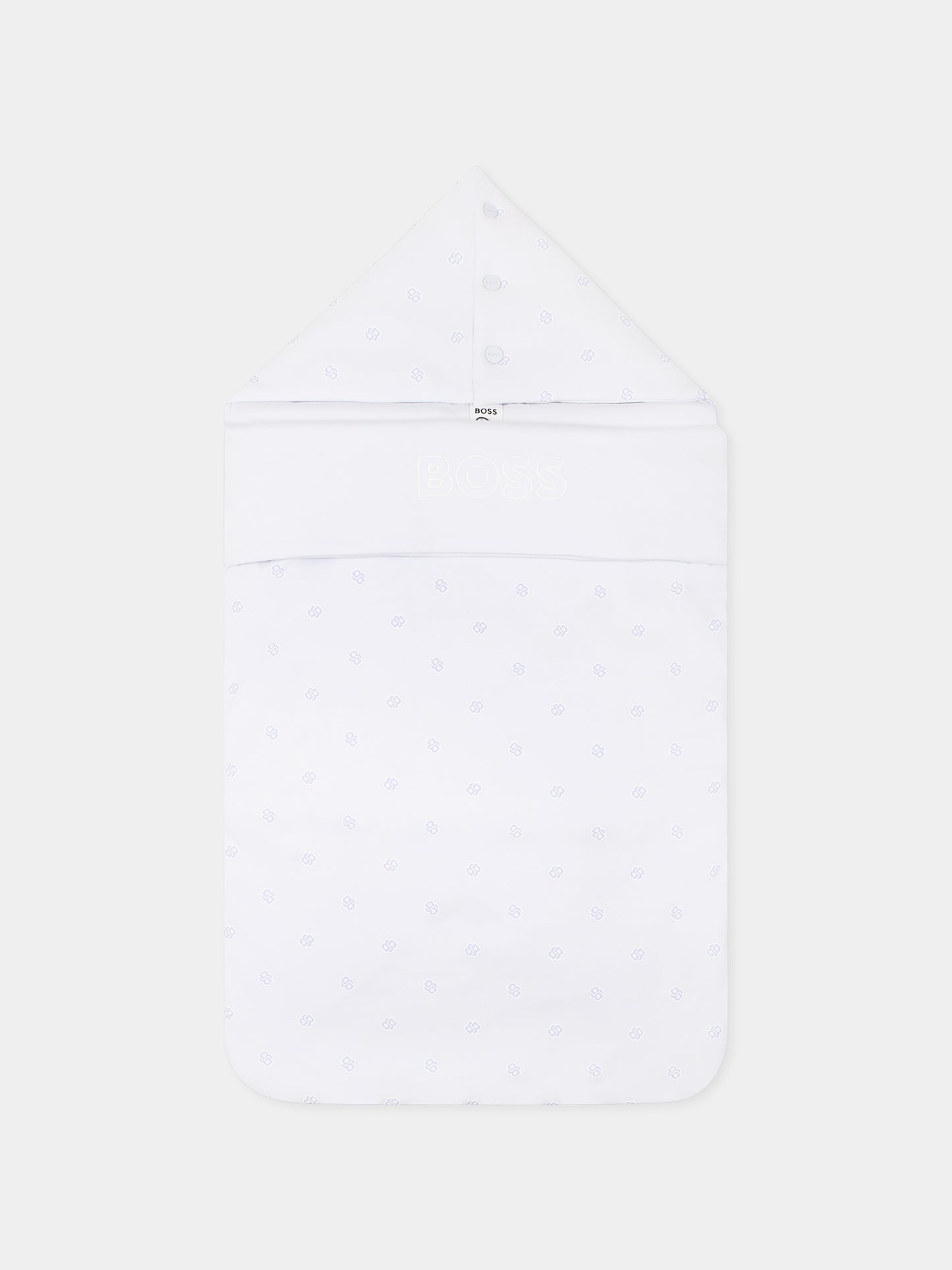 Light blue sleeping bag for baby boy with logo