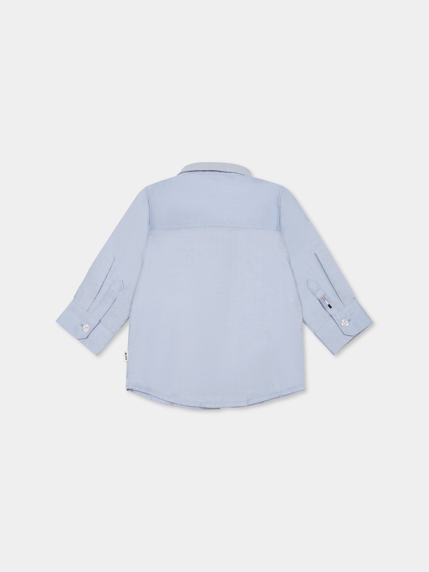 Camicia celeste per neonato con logo,Boss,J52087 77D